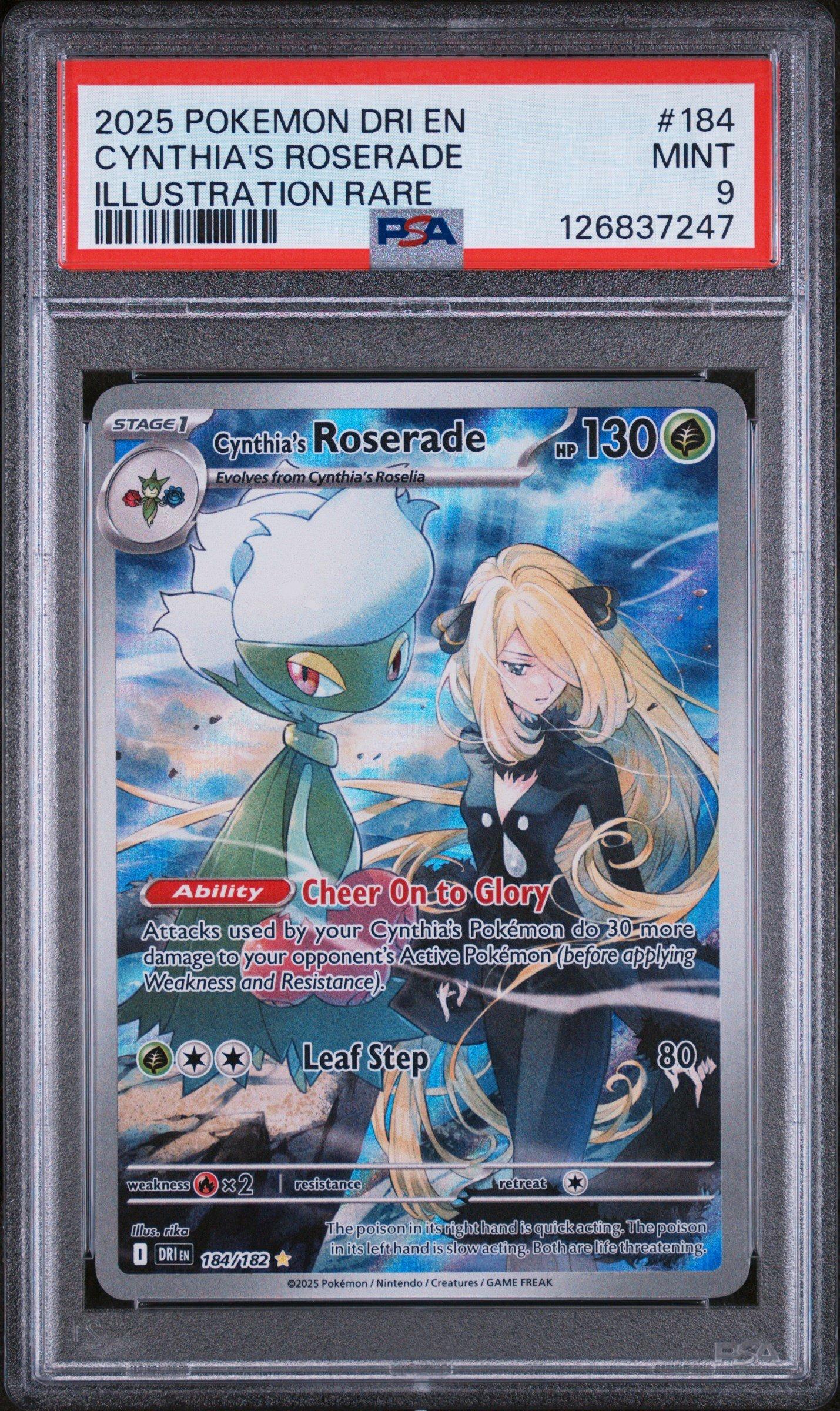 ♡A♡ 2025 Pokemon Dri En-destined Rivals 184 Cynthia's Roserade