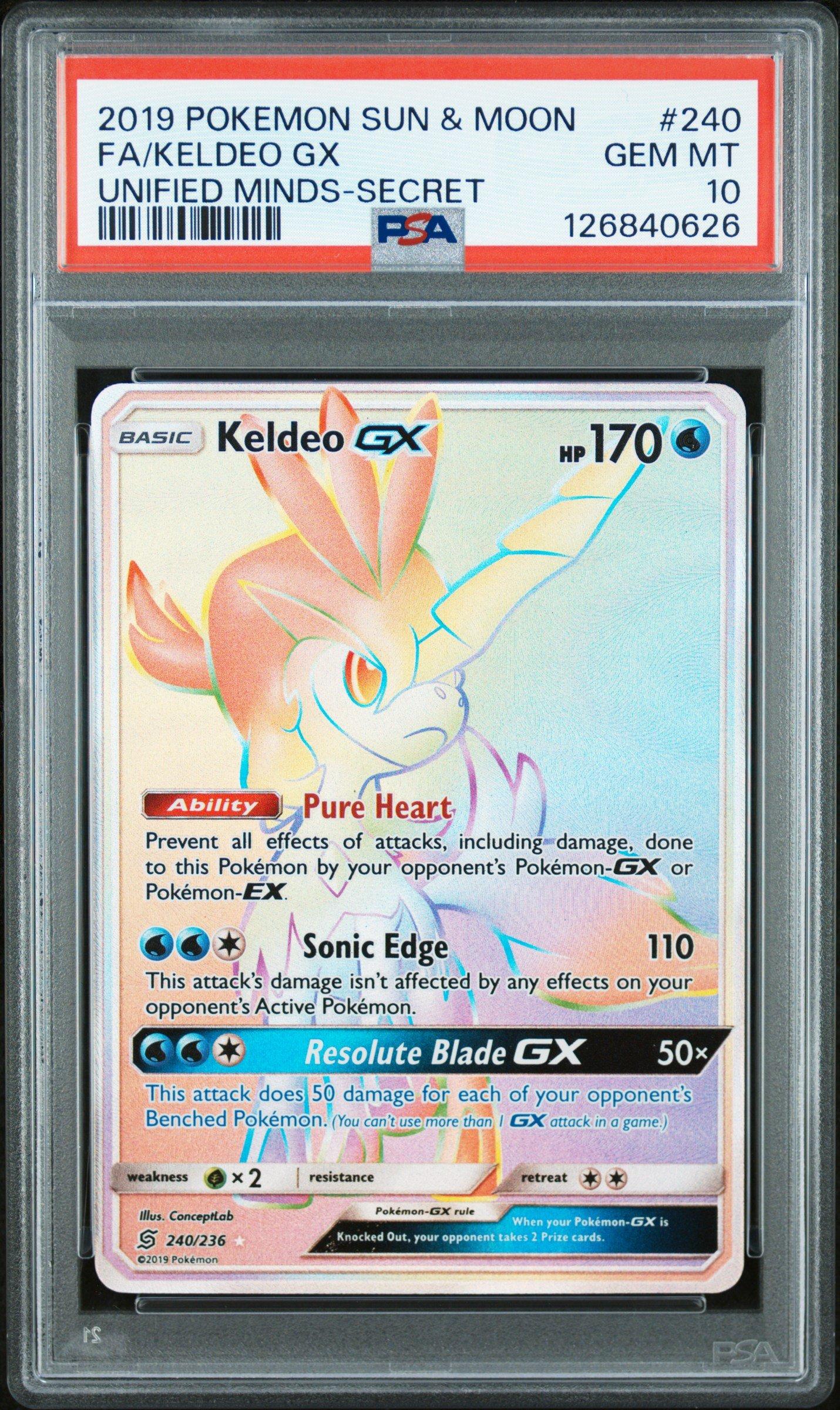 2019 Pokemon Sun & Moon Unified Minds 240 Full Art/keldeo Gx