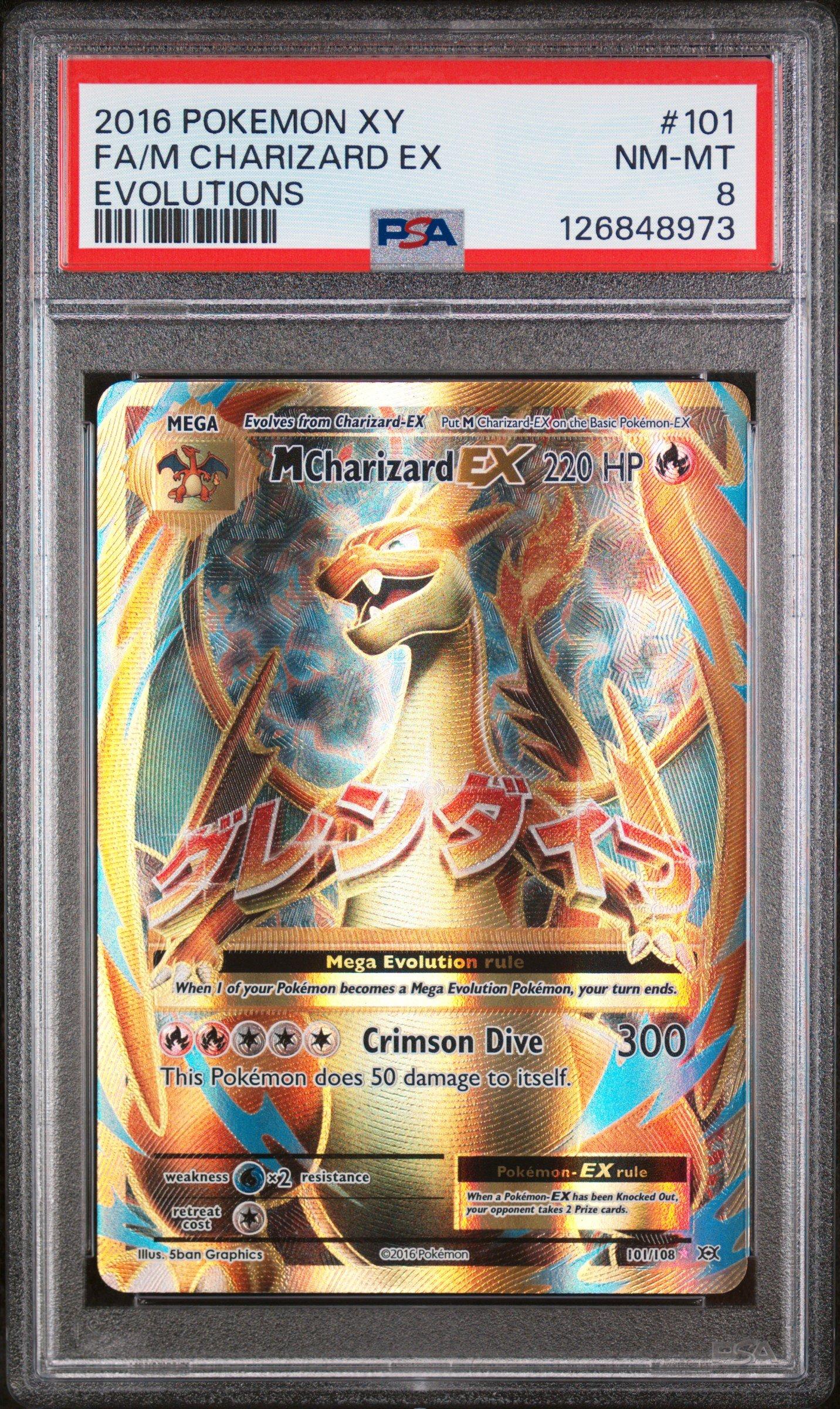 2016 Pokemon Xy Evolutions 101 Full Art/m Charizard Ex PSA 8