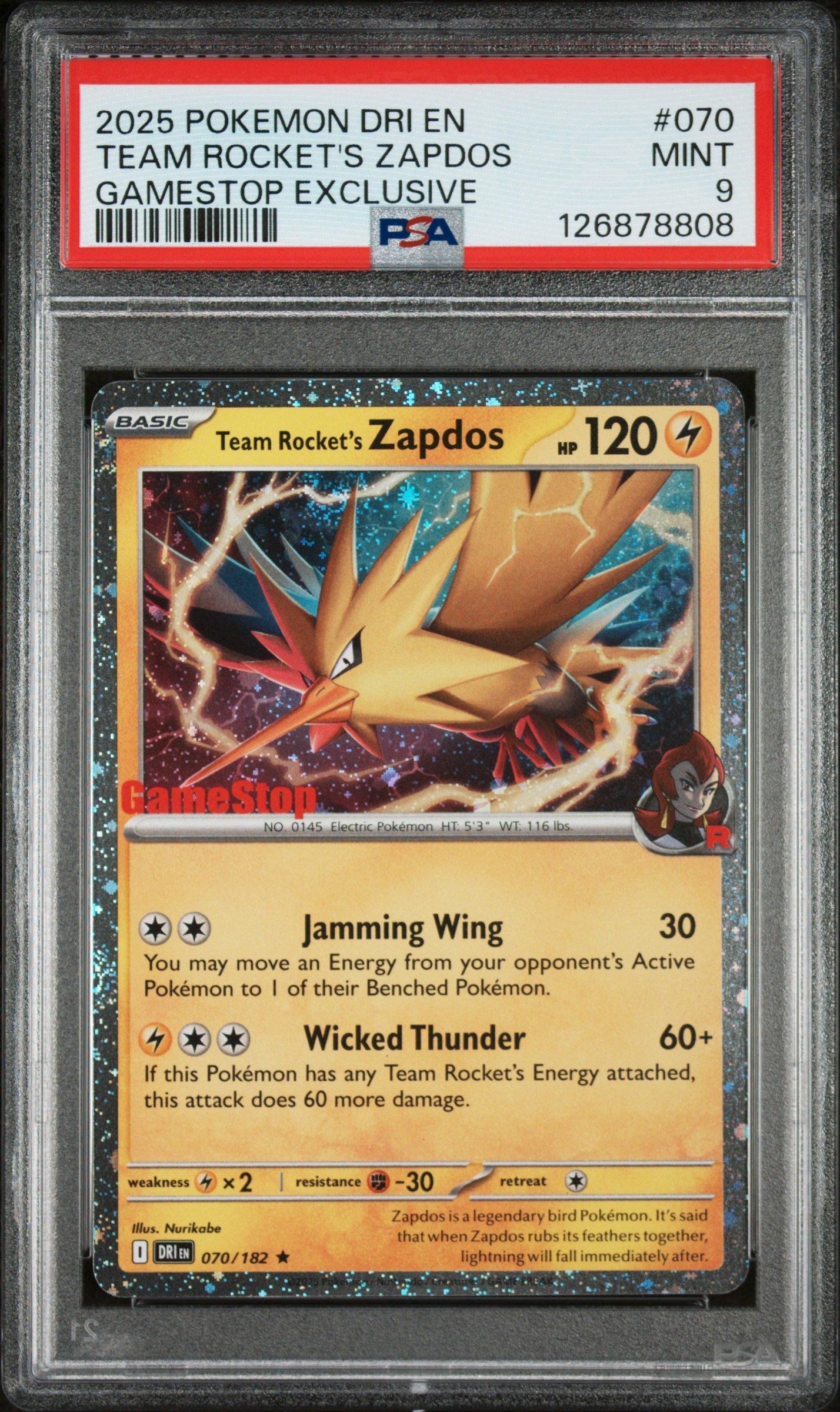 2025 Pokemon Dri En-destined Rivals 070 Team Rocket's Zapdos