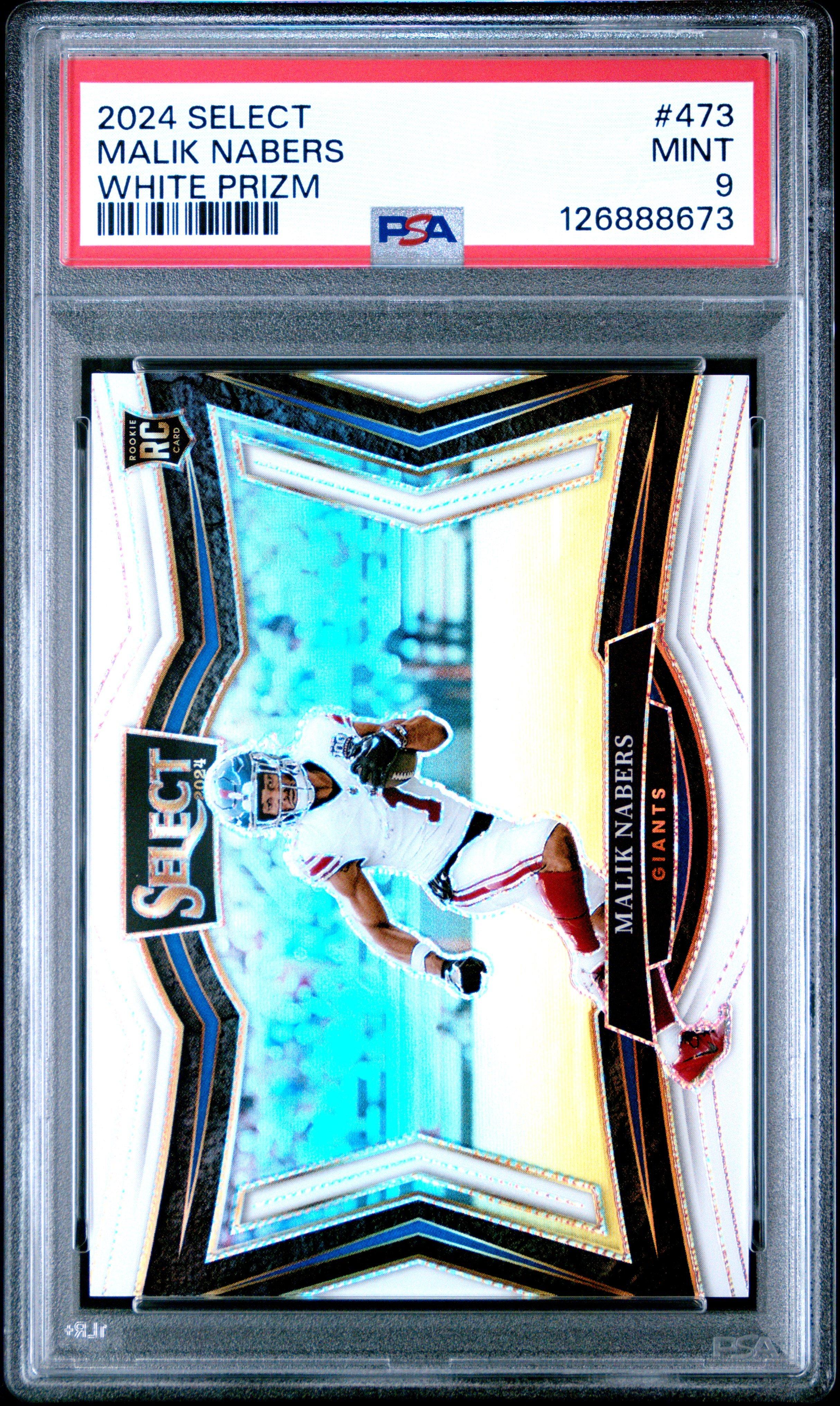 with:D クリスタルBlock PSA ver 2024 Panini Select 473 Malik Nabers White Prizm PSA 9 Graded Card