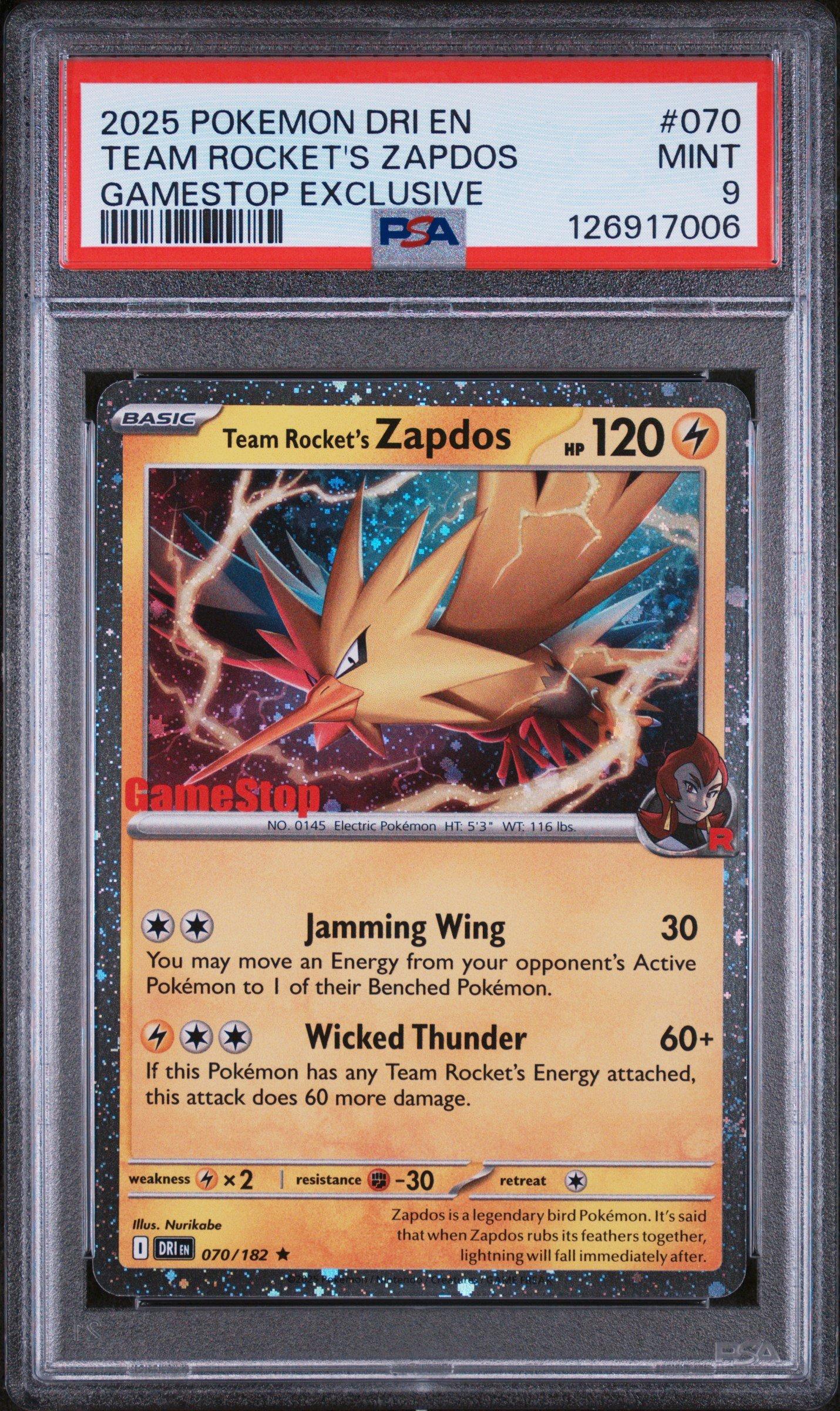 ポケモンカードゲーム ND27 2025 Pokemon Dri En-destined Rivals 070 Team Rocket's Zapdos