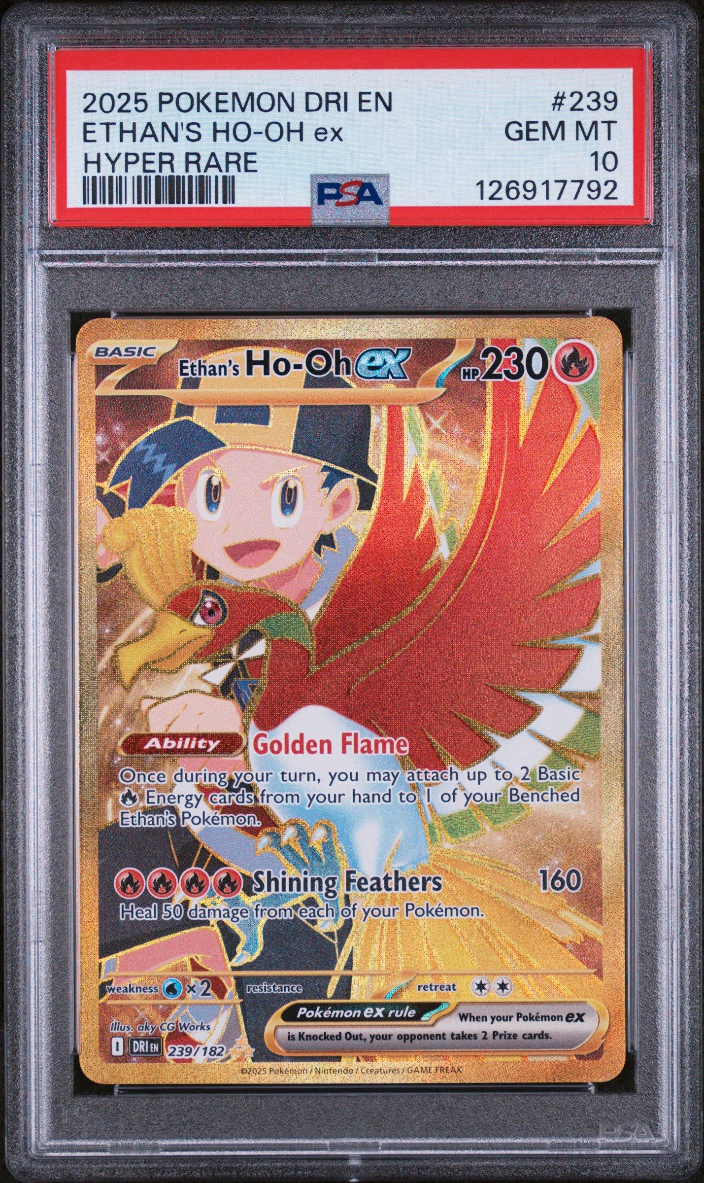 2025 Pokemon Dri En-destined Rivals 239 Ethan's Ho-oh Ex Hyper