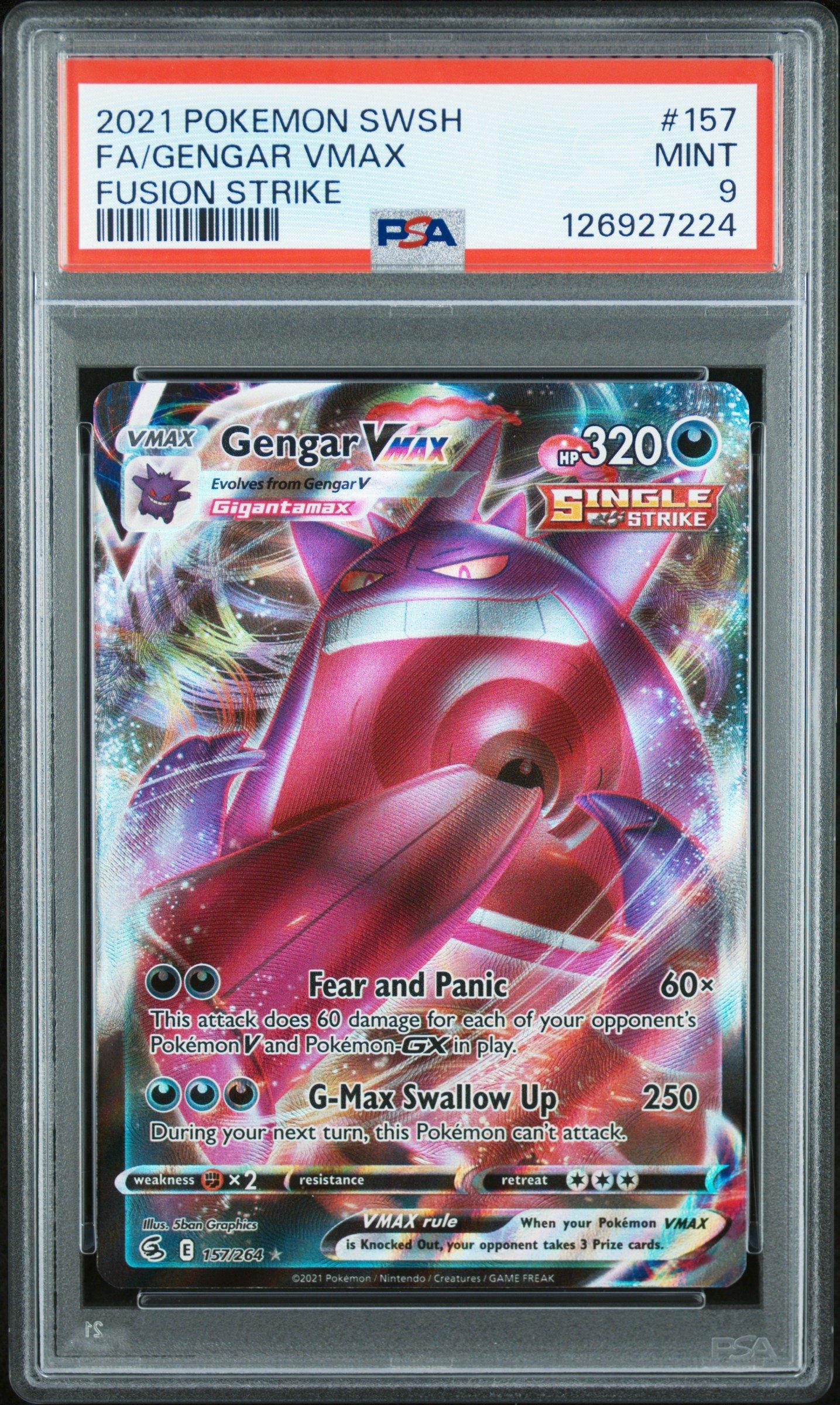 2021 Pokemon Sword & Shield Fusion Strike 157 Full Art/gengar Vmax