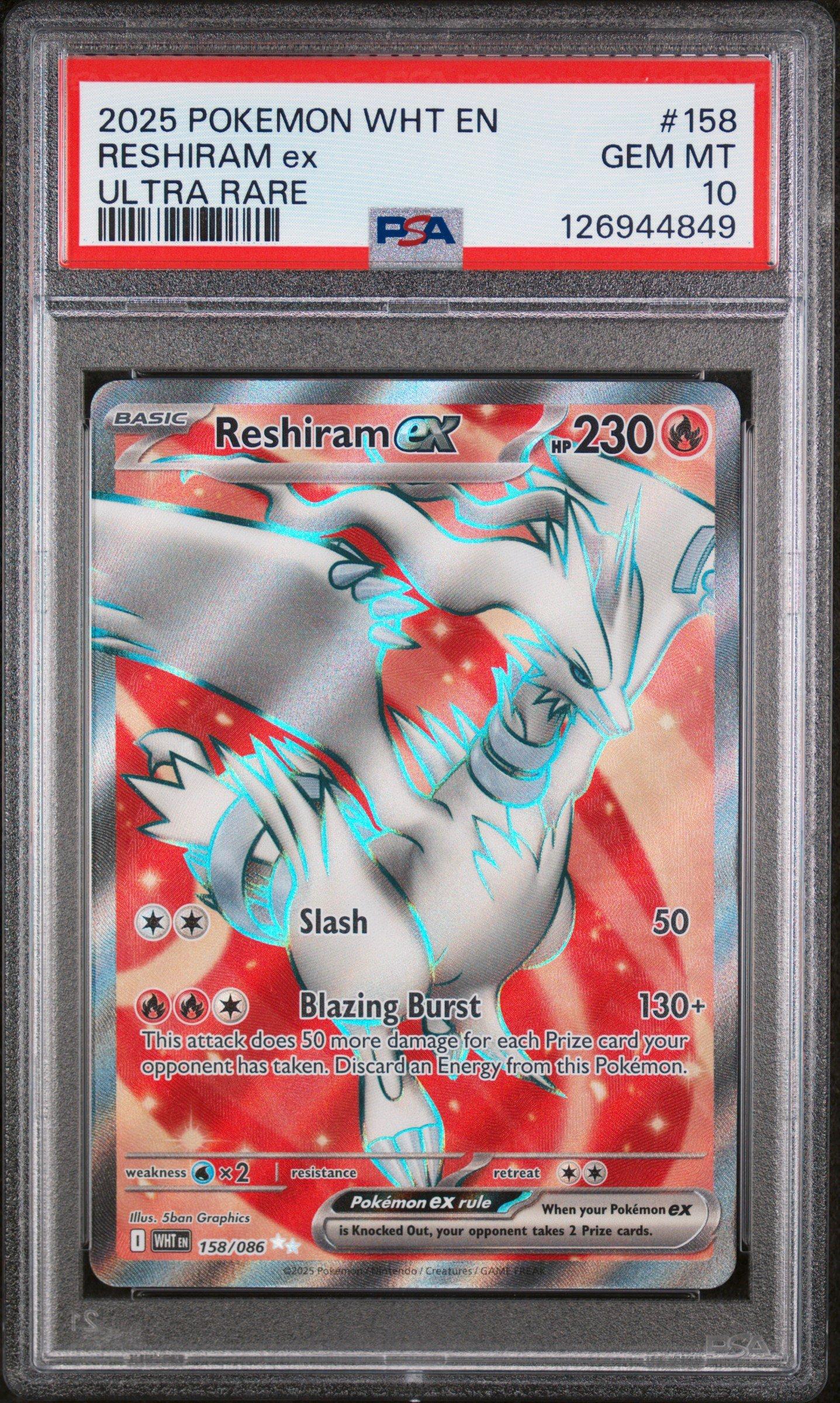 【PSA10】 RESHIRAM EX SPECIAL ART RARE 2025 Pokemon Japanese Sv11w-white Flare 168 Reshiram Ex Special