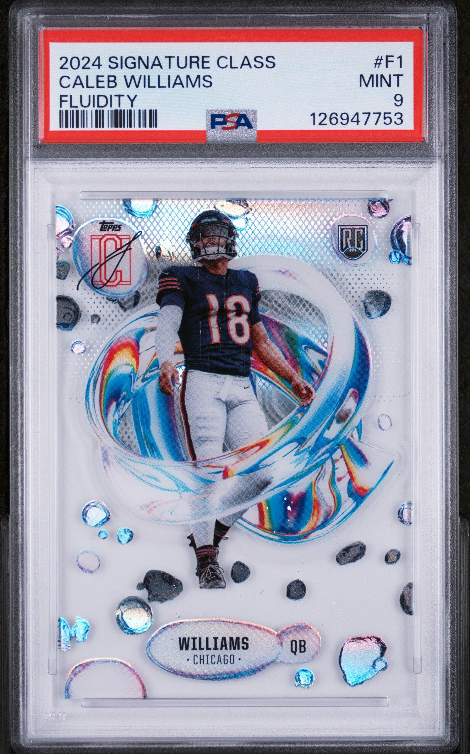 2024 Topps Signature Class Fluidity F1 Caleb Williams PSA 9 Graded