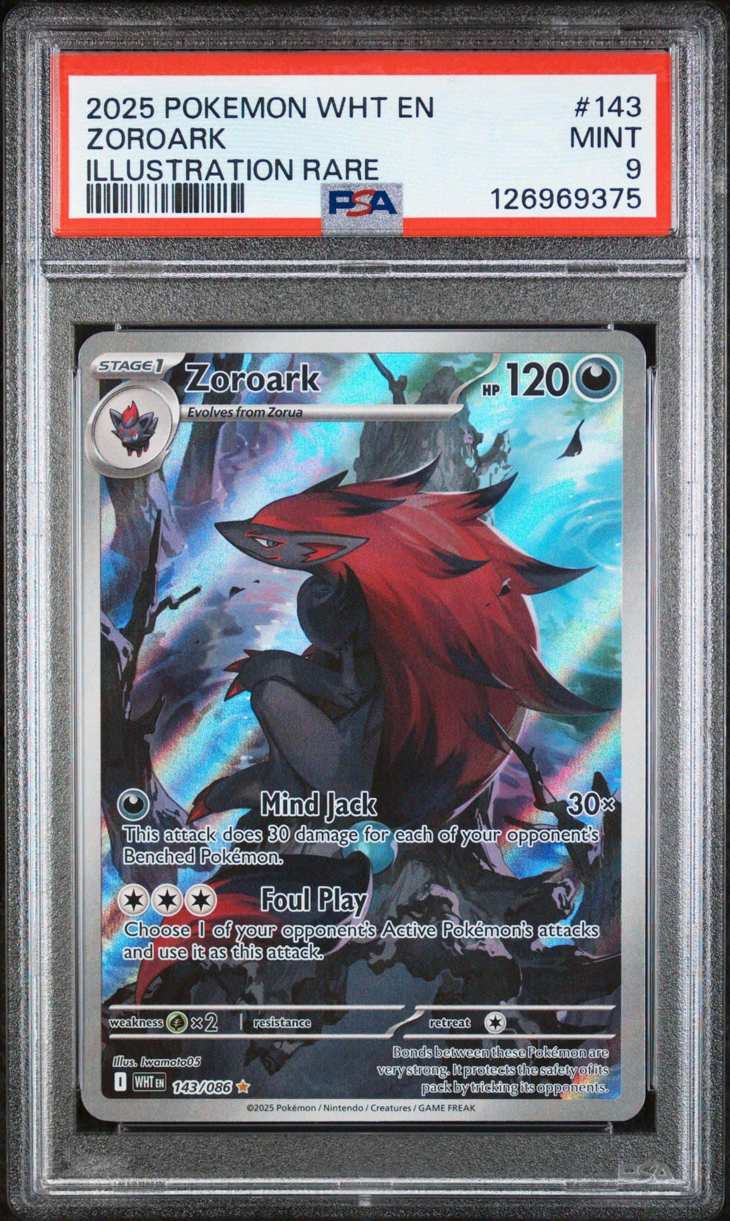 2025 Pokemon Wht En-white Flare 143 Zoroark Illustration Rare PSA