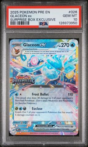 2025 Pokemon Pre En-prismatic Evolutions 026 Glaceon Ex Surprise
