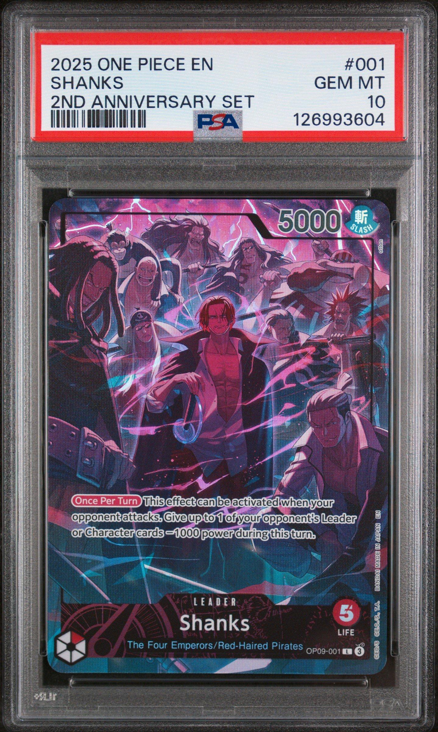PSA10 シャンクス English 2nd Anniversary 001 2025 One Piece English Version 2nd Anniversary Set 001 Shanks PSA