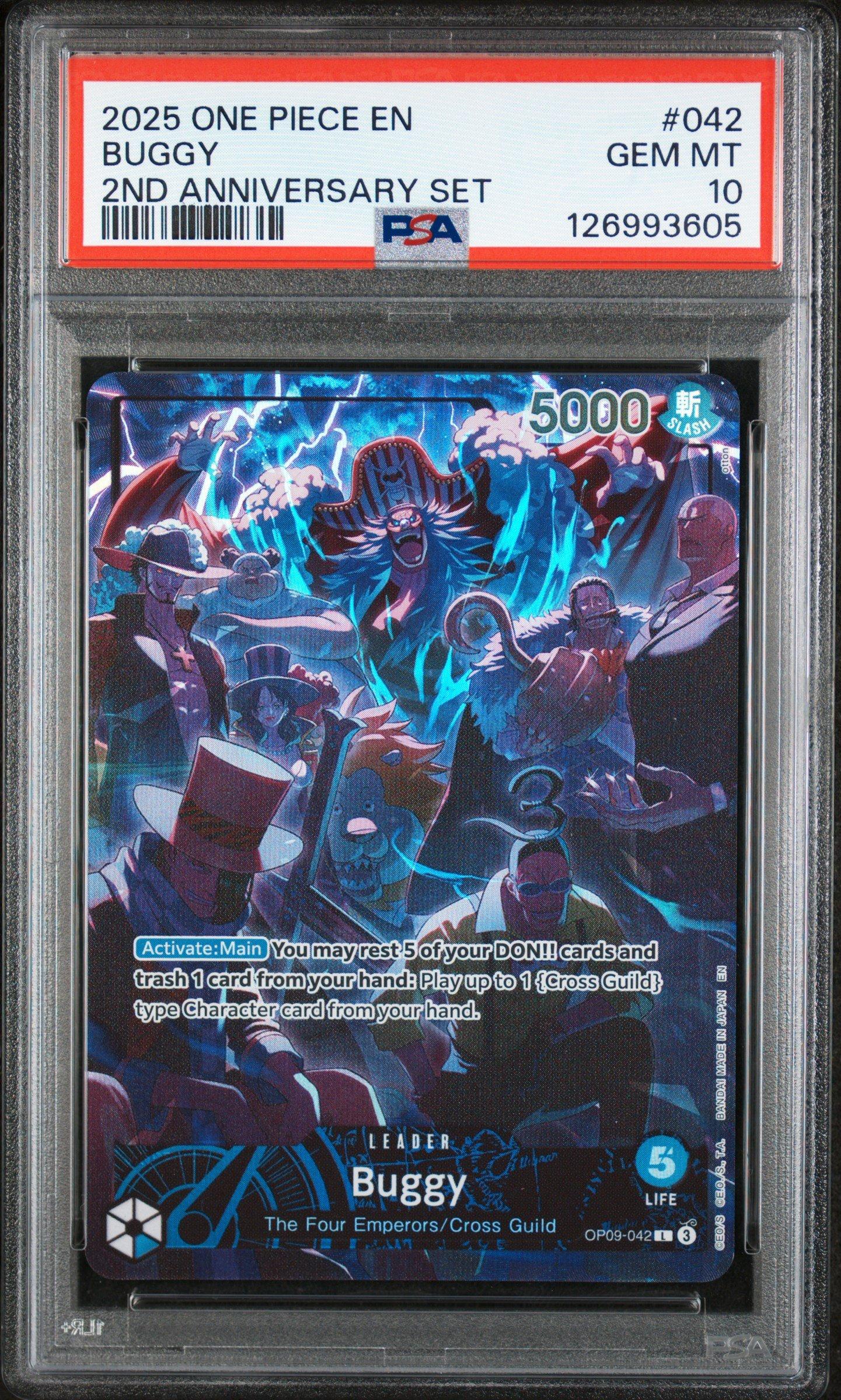 2025 One Piece English Version 2nd Anniversary Set 042 Buggy PSA