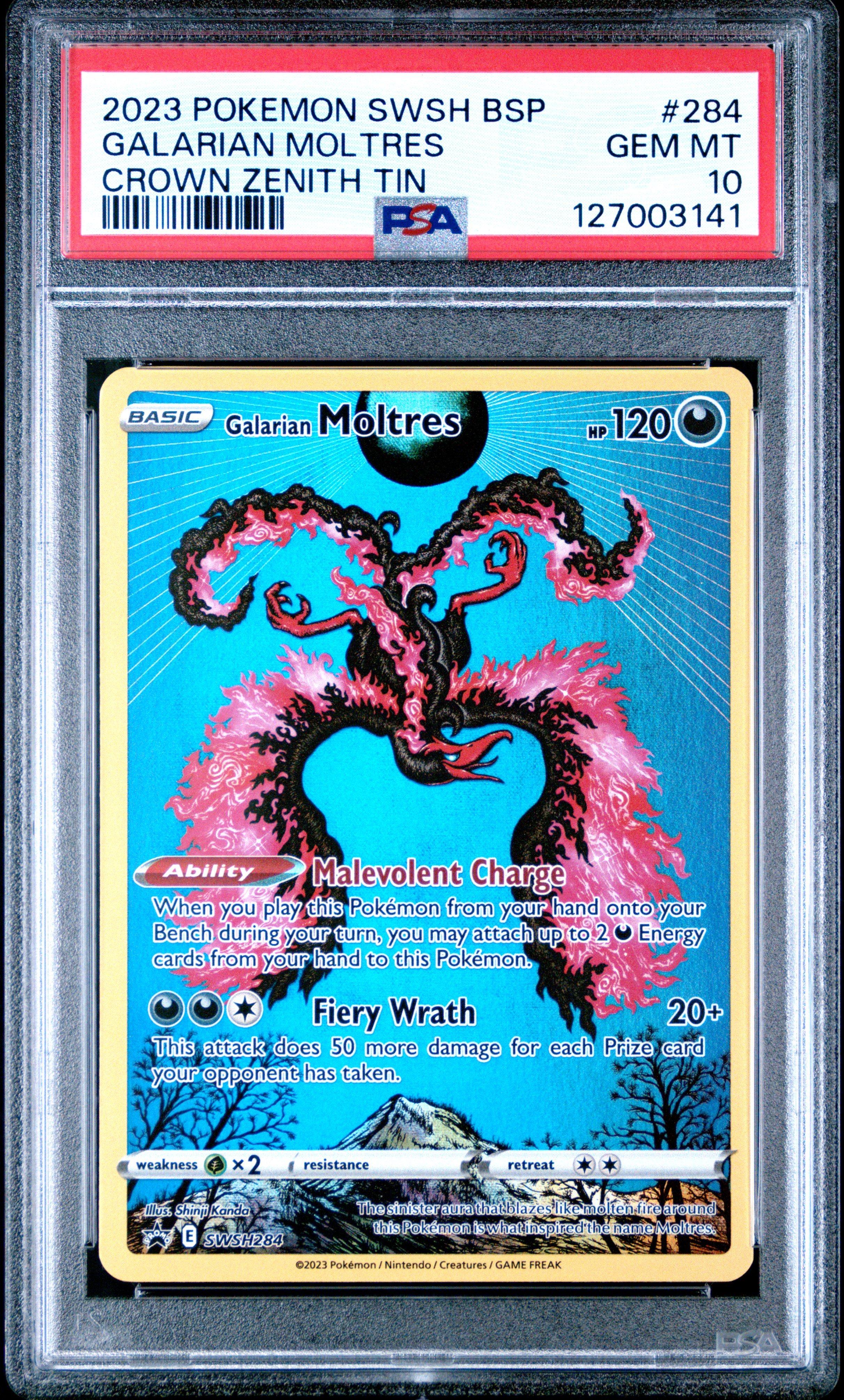 2023 Pokemon Swsh Black Star Promo 284 Galarian Moltres Crown