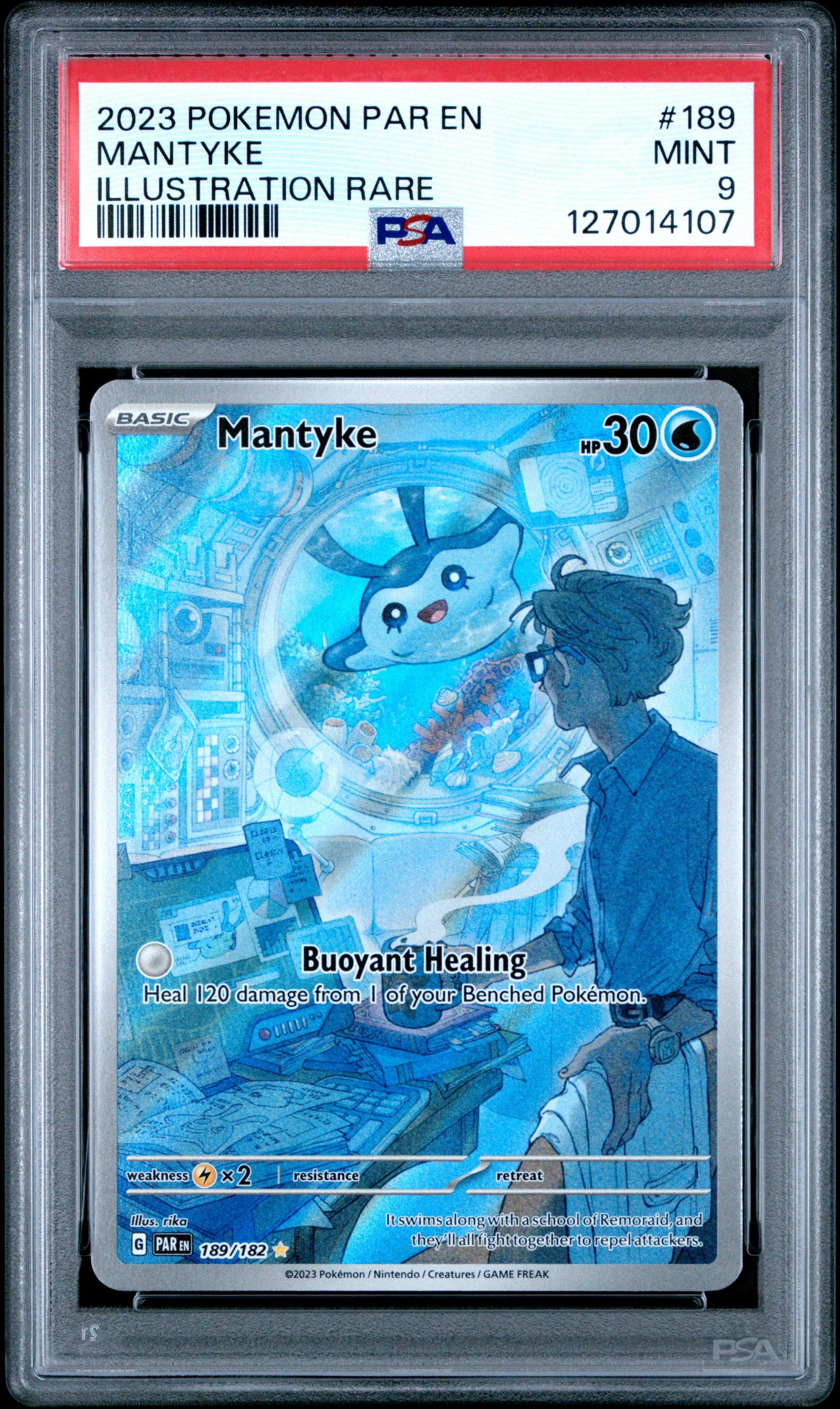 mantyke full art pokemon card - 189/182 - Paradox Rift - Illustration Rare [Electric] x2 Retreat Cost 2023 Pokemon Par En-paradox Rift