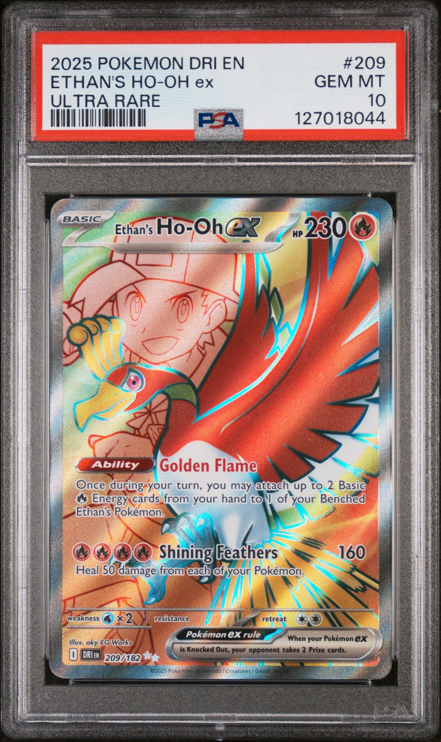 2025 Pokemon Dri En-destined Rivals 209 Ethan's Ho-oh Ex Ultra