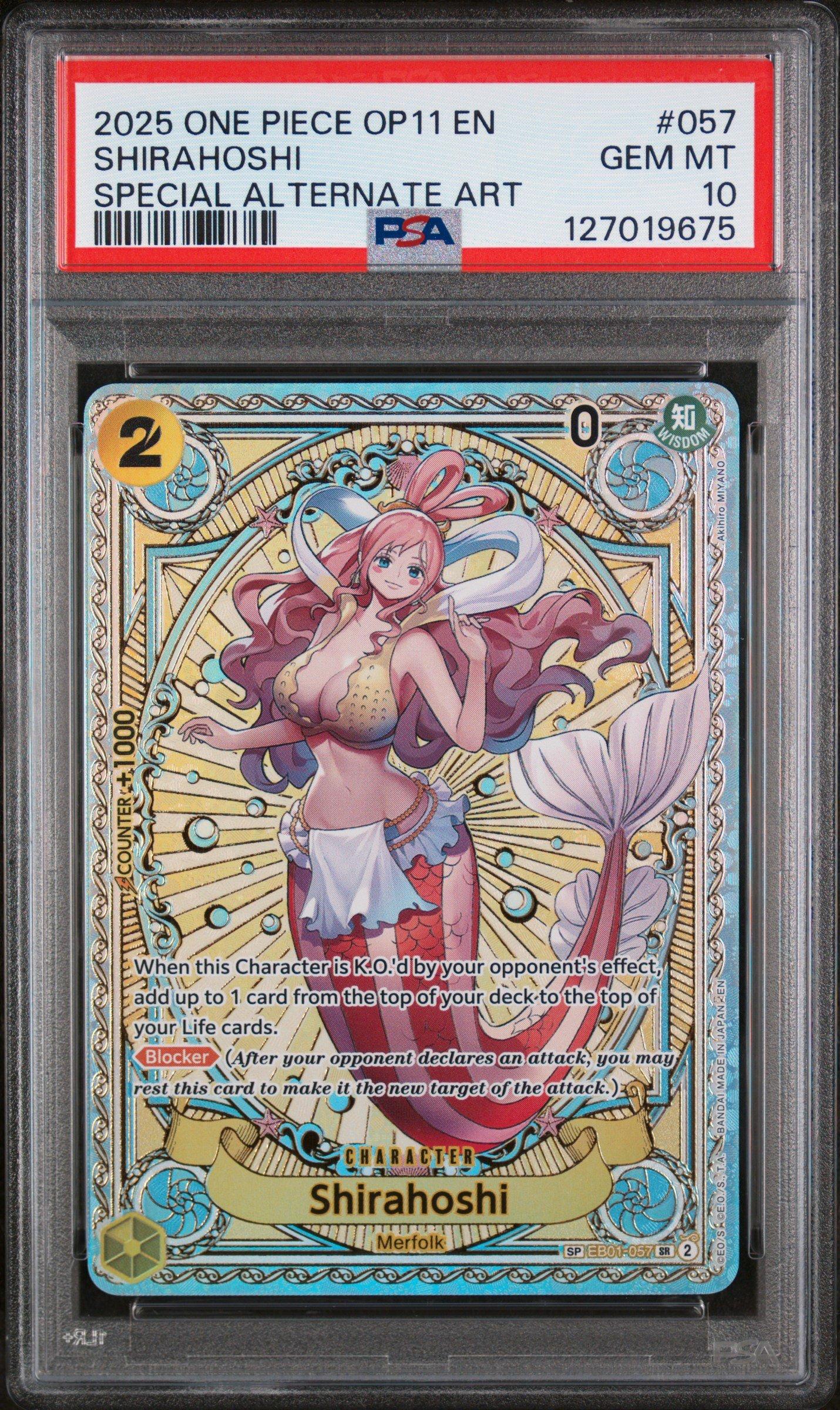 2025 ONE PIECE OP 11 JP しらほし　PSA10 2025 PSA 10 Shirahoshi L Leader Parallel OP11-022 One Piece Card