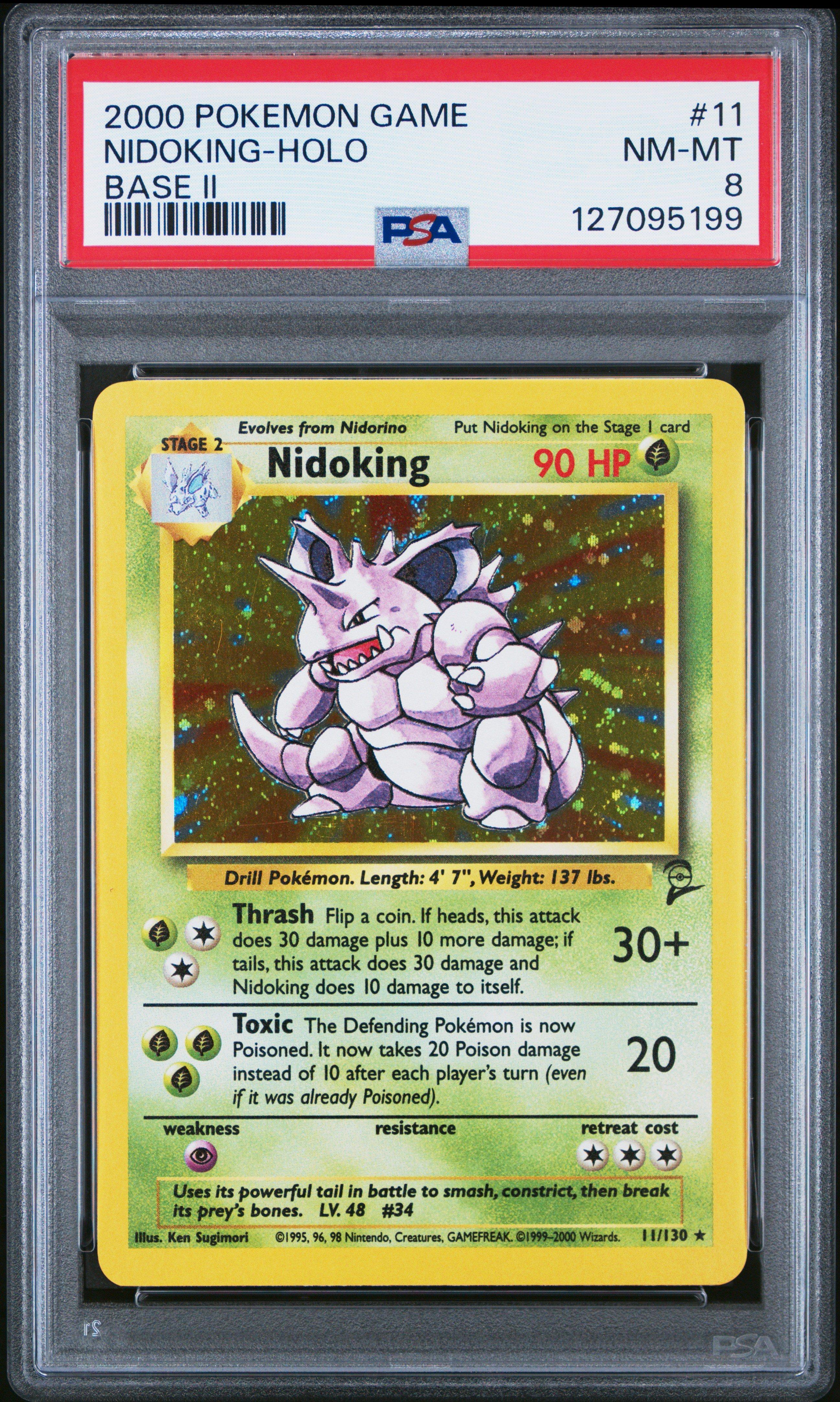 pokemon trading card game nidoking - 174/165 - Pokemon 151 - Illustration Rare this attack does 30 damage plus 10 more damage Team Rocket's Nidoking ex 126/098