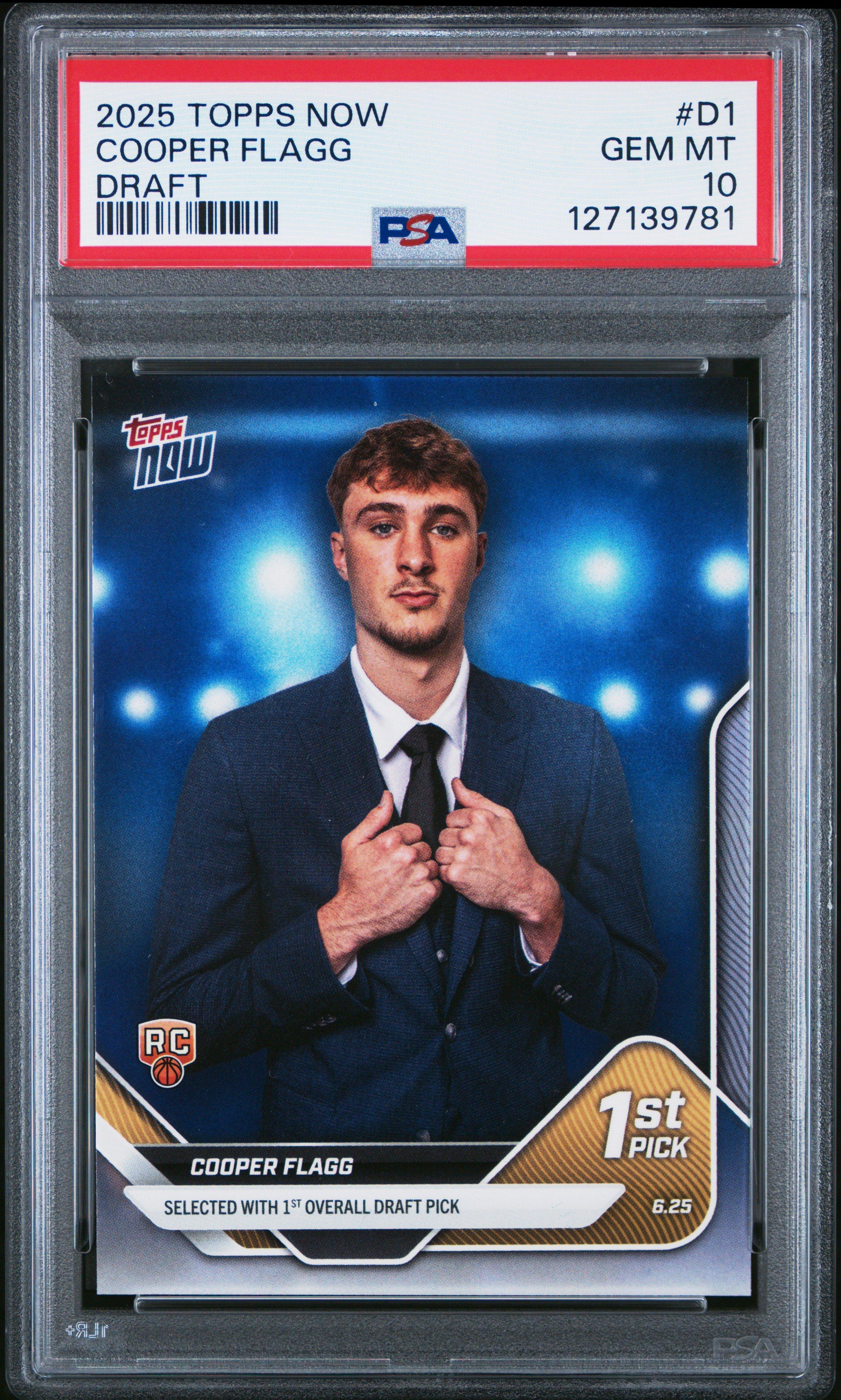2025 Topps Now Draft D1 Cooper Flagg PSA 10 Graded Card | GameStop