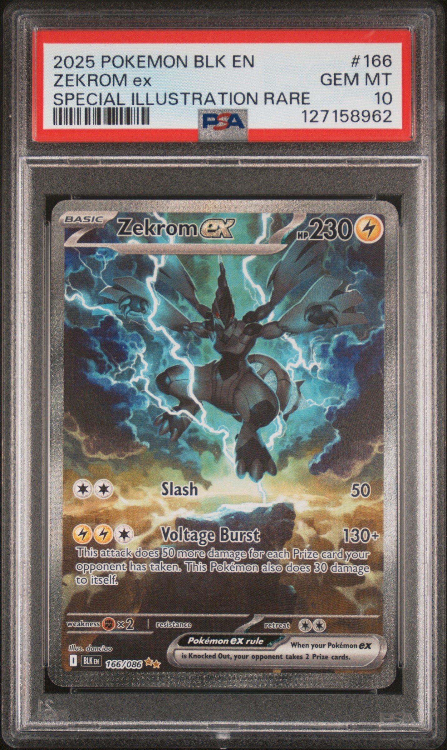2025 Pokemon Blk En-black Bolt 166 Zekrom Ex Special Illustration