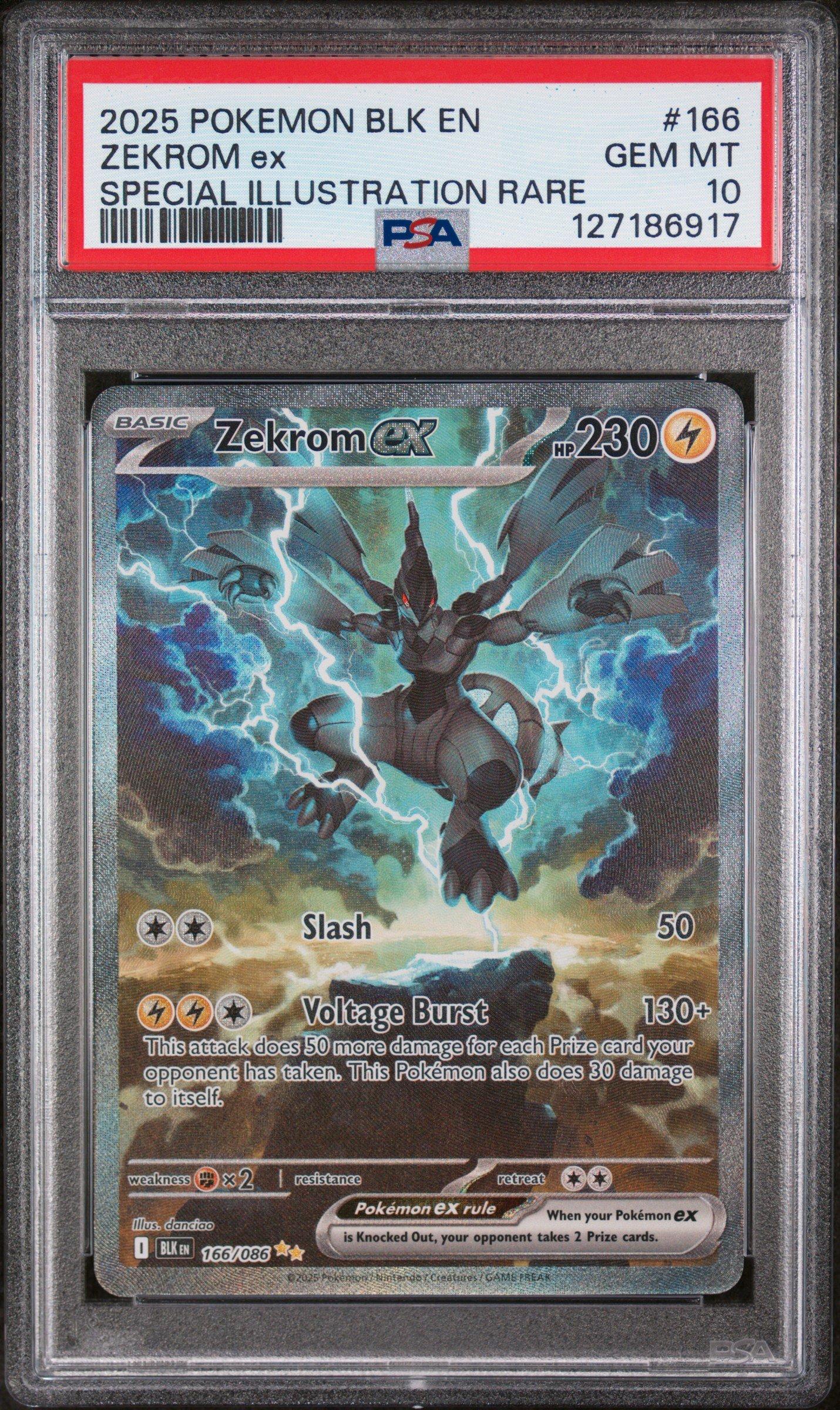 PSA10ゼクロム ex SR067 2025 Pokemon Blk En-black Bolt 166 Zekrom Ex Special Illustration