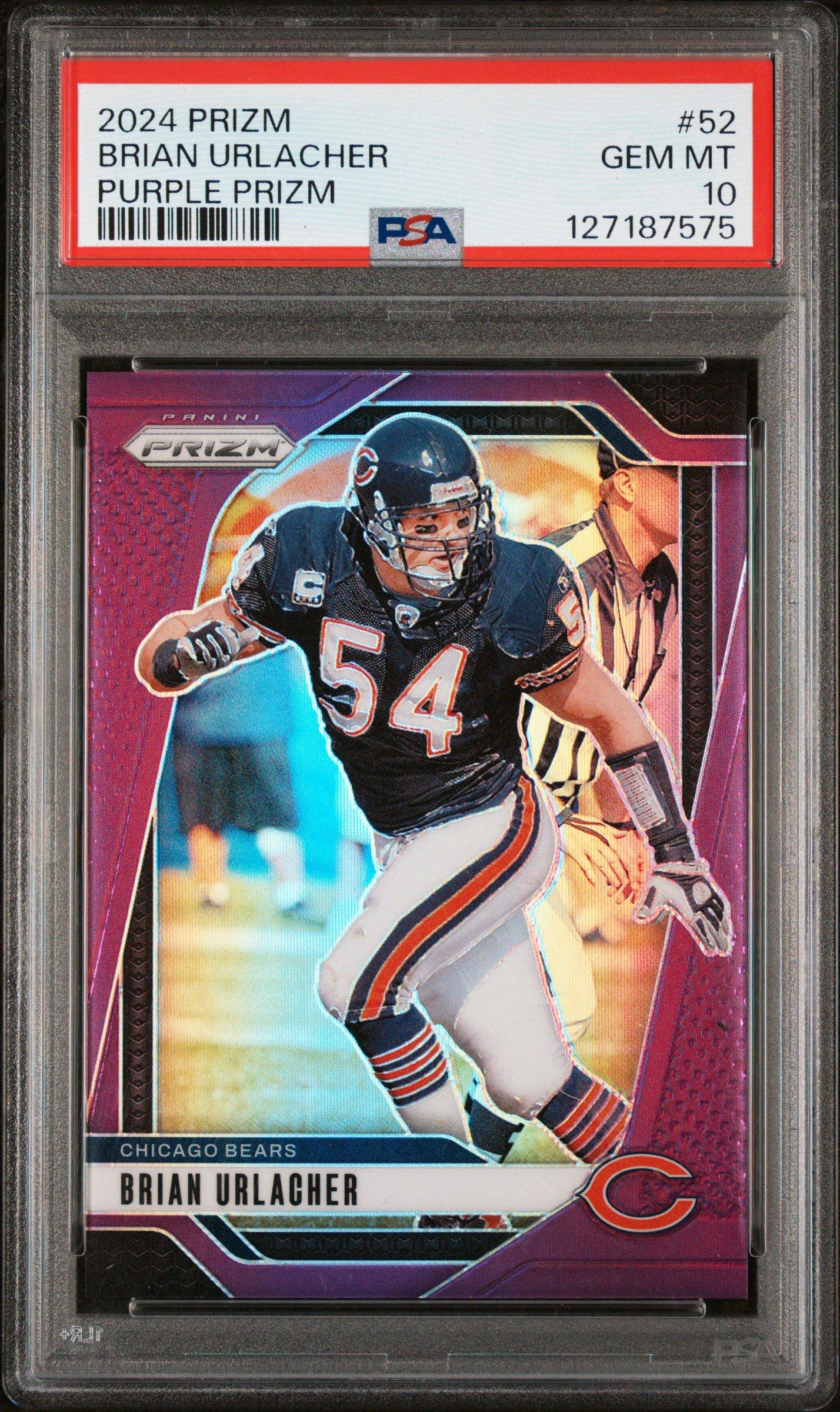 2024 Panini Prizm 52 Brian Urlacher Purple Prizm PSA 10