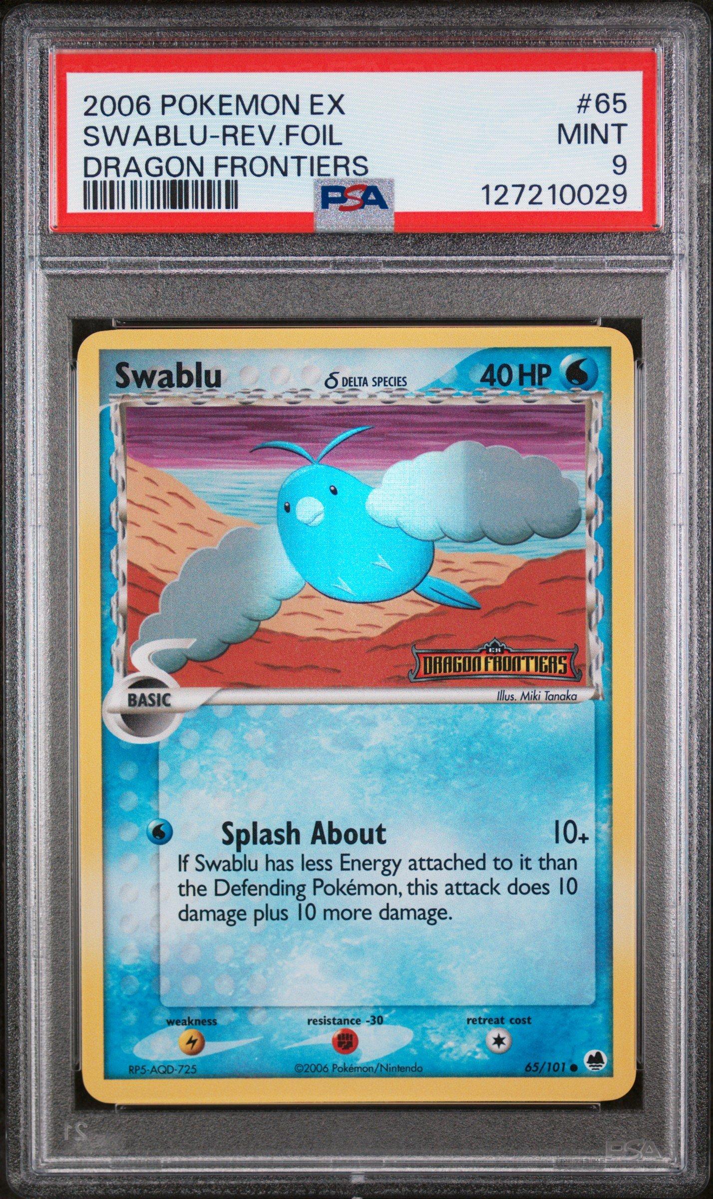 2006 Pokemon Ex Dragon Frontiers 65 Swablu-reverse Foil PSA 9