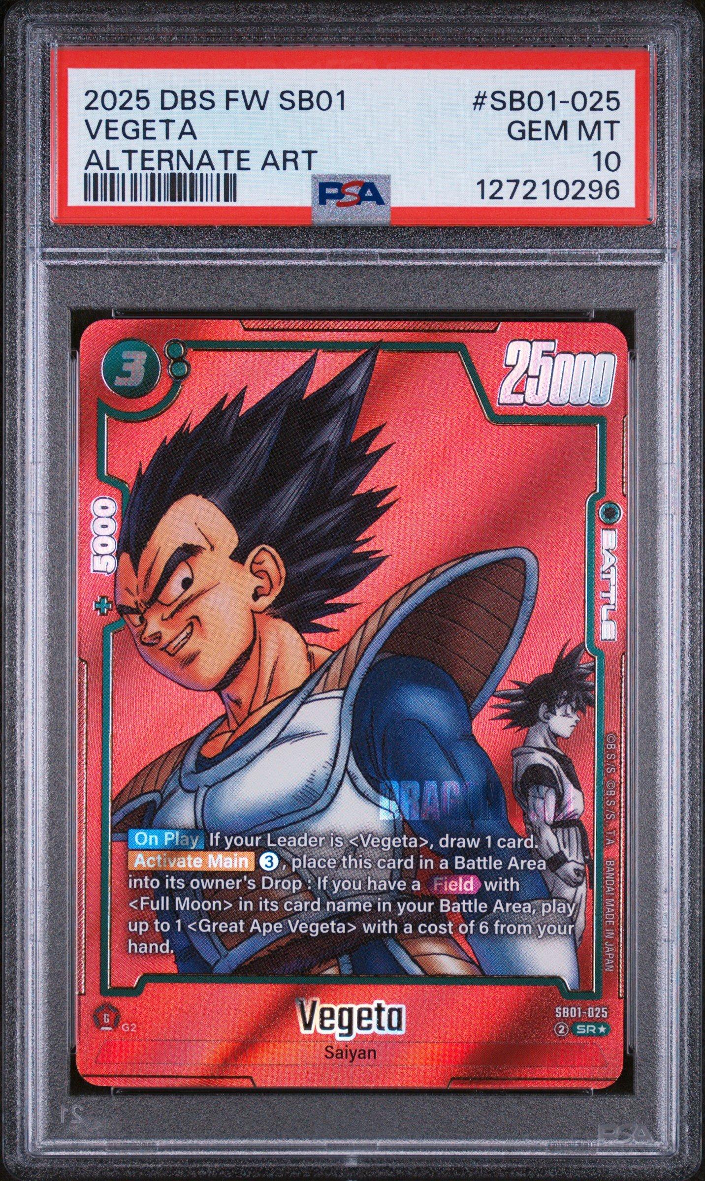 ベジータ SB01-025 SR ★　PSA10　マンガブースター ベジータ SR SB01-025 マンガブースター PSA10 Vegeta (Alt Art) SB01