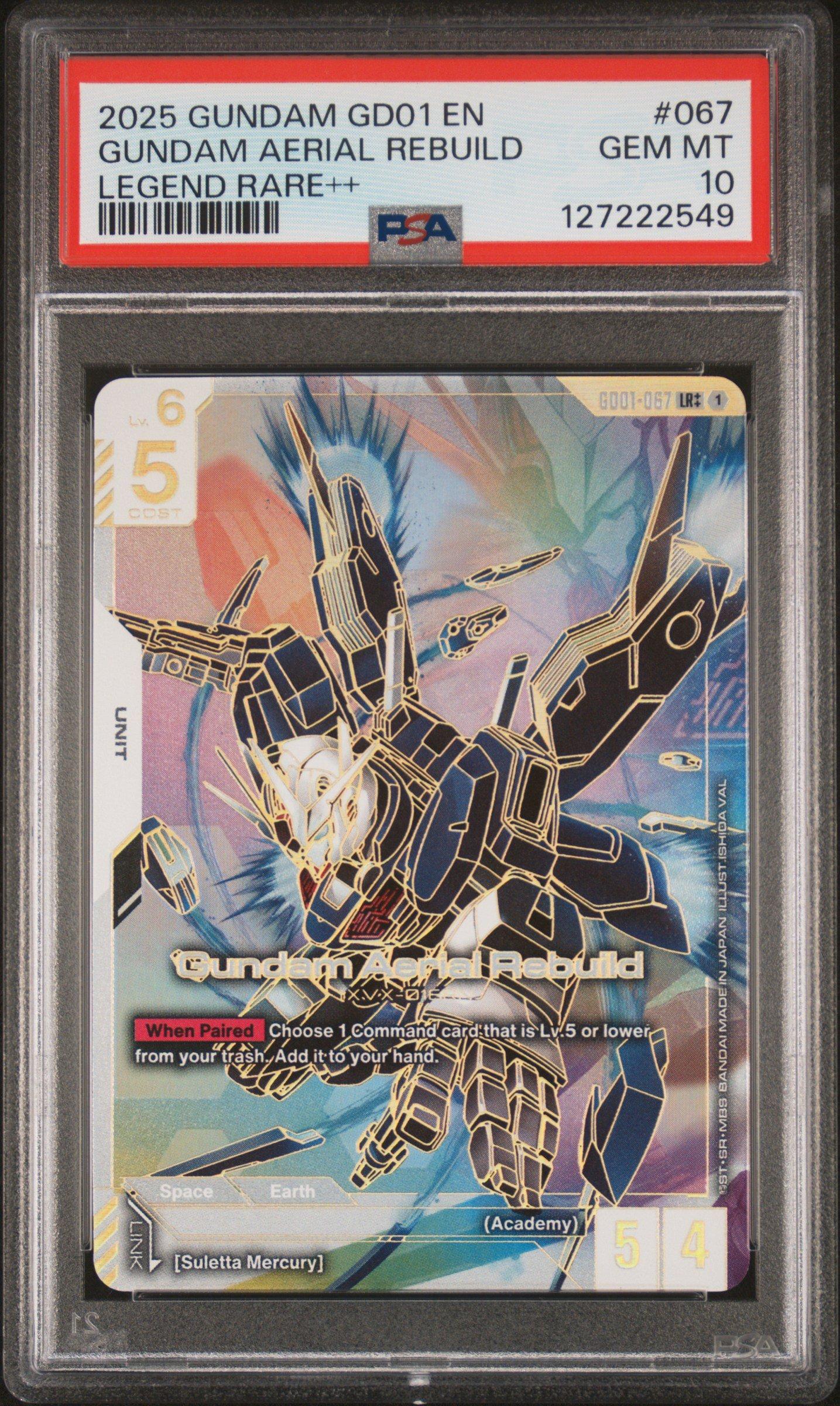 PSA10ガンダムエアリアル#067 LEGEND RARE+7008 2025 Gundam Newtype Rising 067 Gundam Aerial Rebuild Legend Rare++