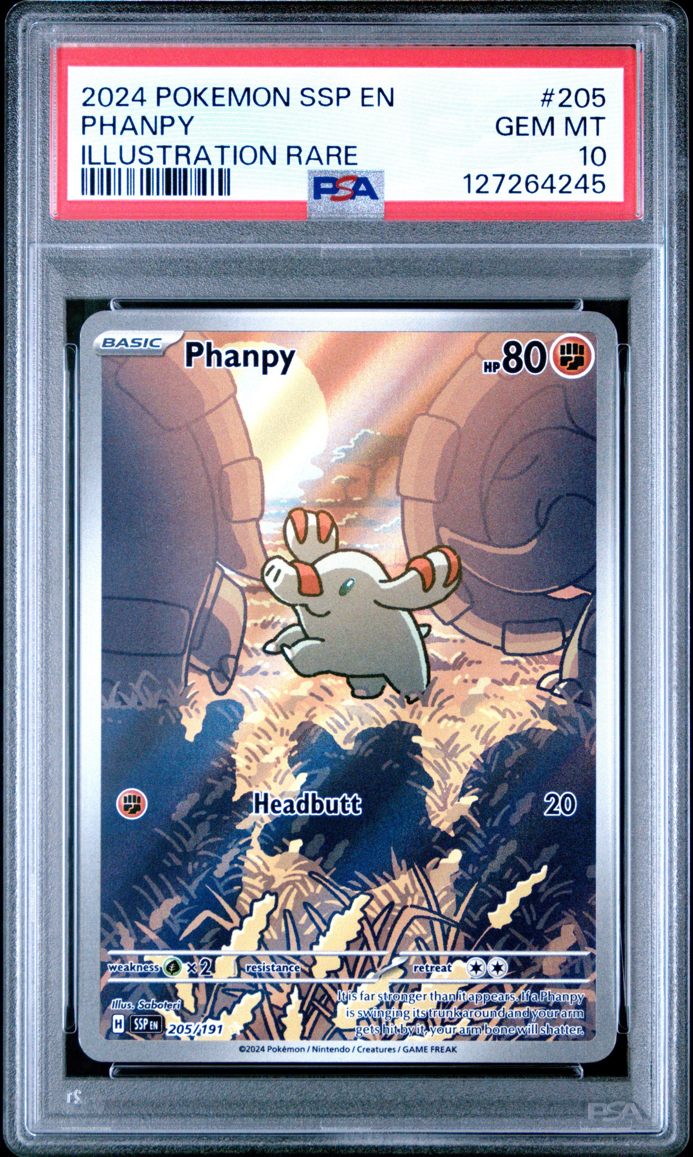 2024 Pokemon Ssp En-surging Sparks 205 Phanpy Illustration Rare