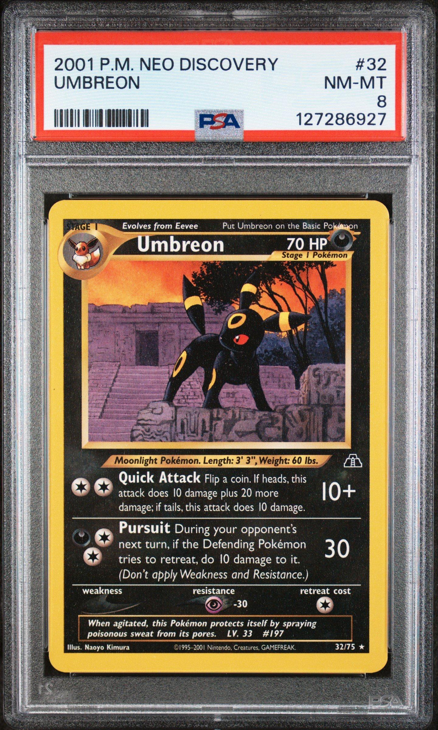 ブラッキー 1st Edition PSA 8 Umbreon 2001 Pokemon Neo Discovery 32 Umbreon PSA 8 Graded Card | GameStop