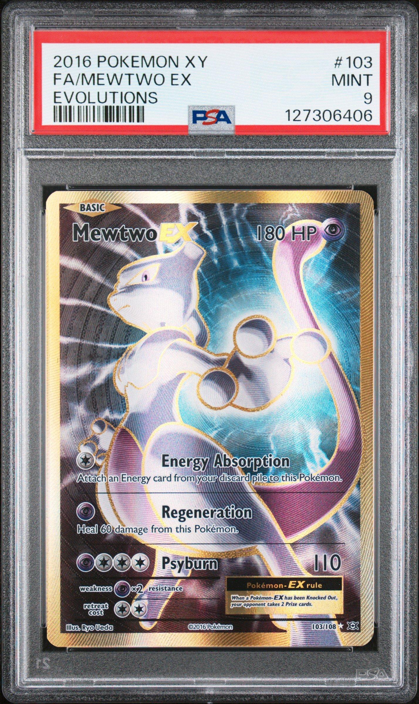 2016 Pokemon Xy Evolutions 103 Full Art/mewtwo Ex PSA 9 Graded