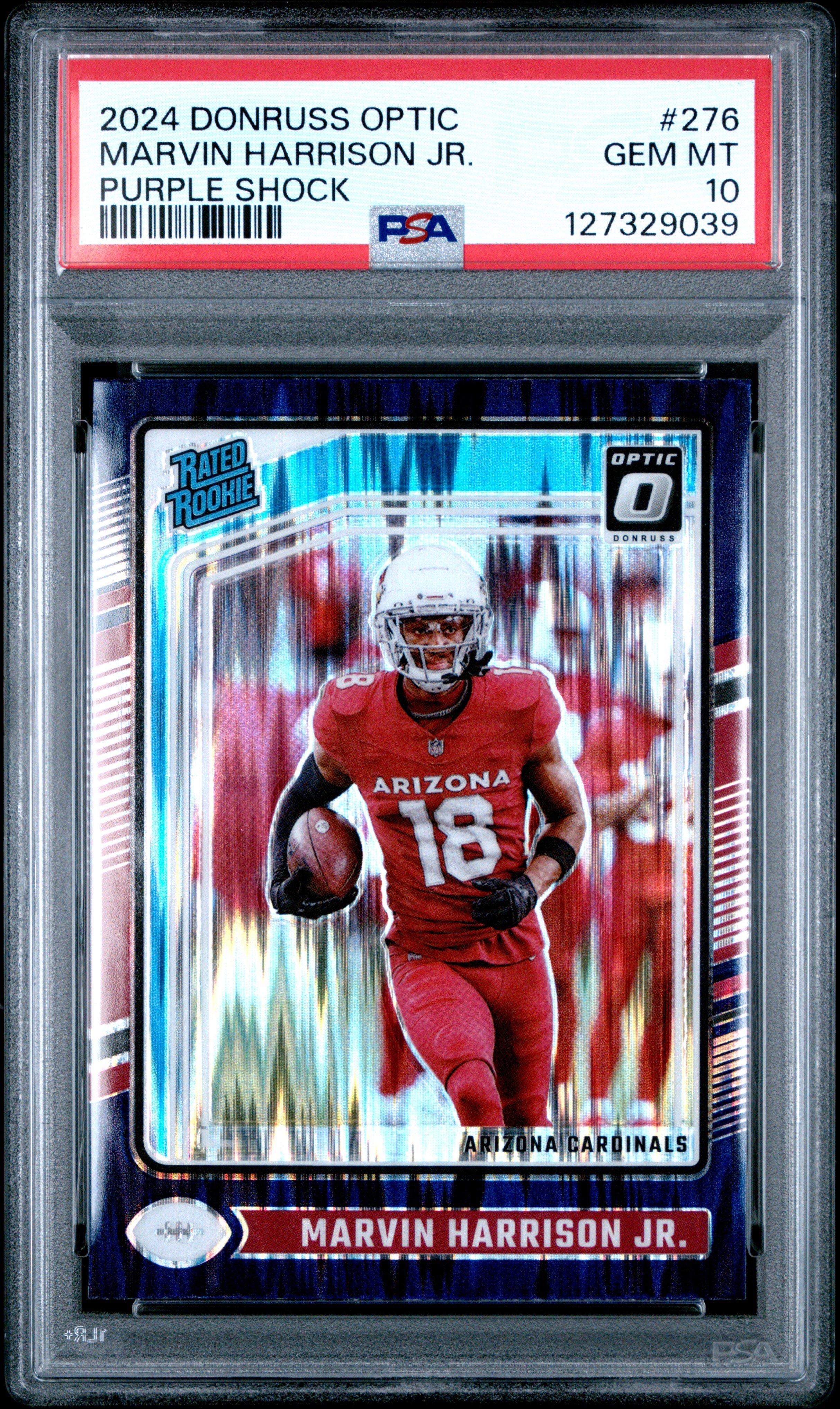 2024 Panini Donruss Optic 276 Marvin Harrison Jr. Purple Shock PSA 10