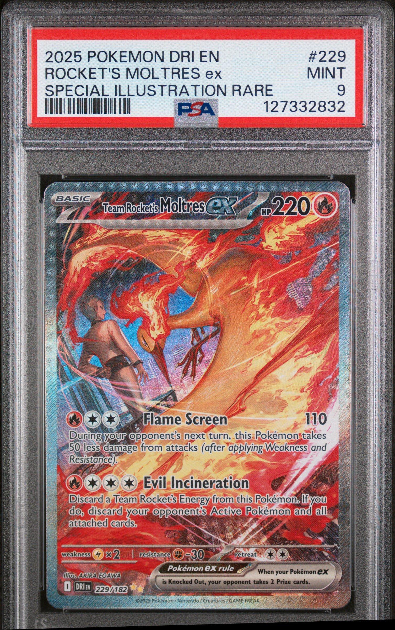 2025 Pokemon Dri En-destined Rivals 229 Team Rocket's Moltres Ex