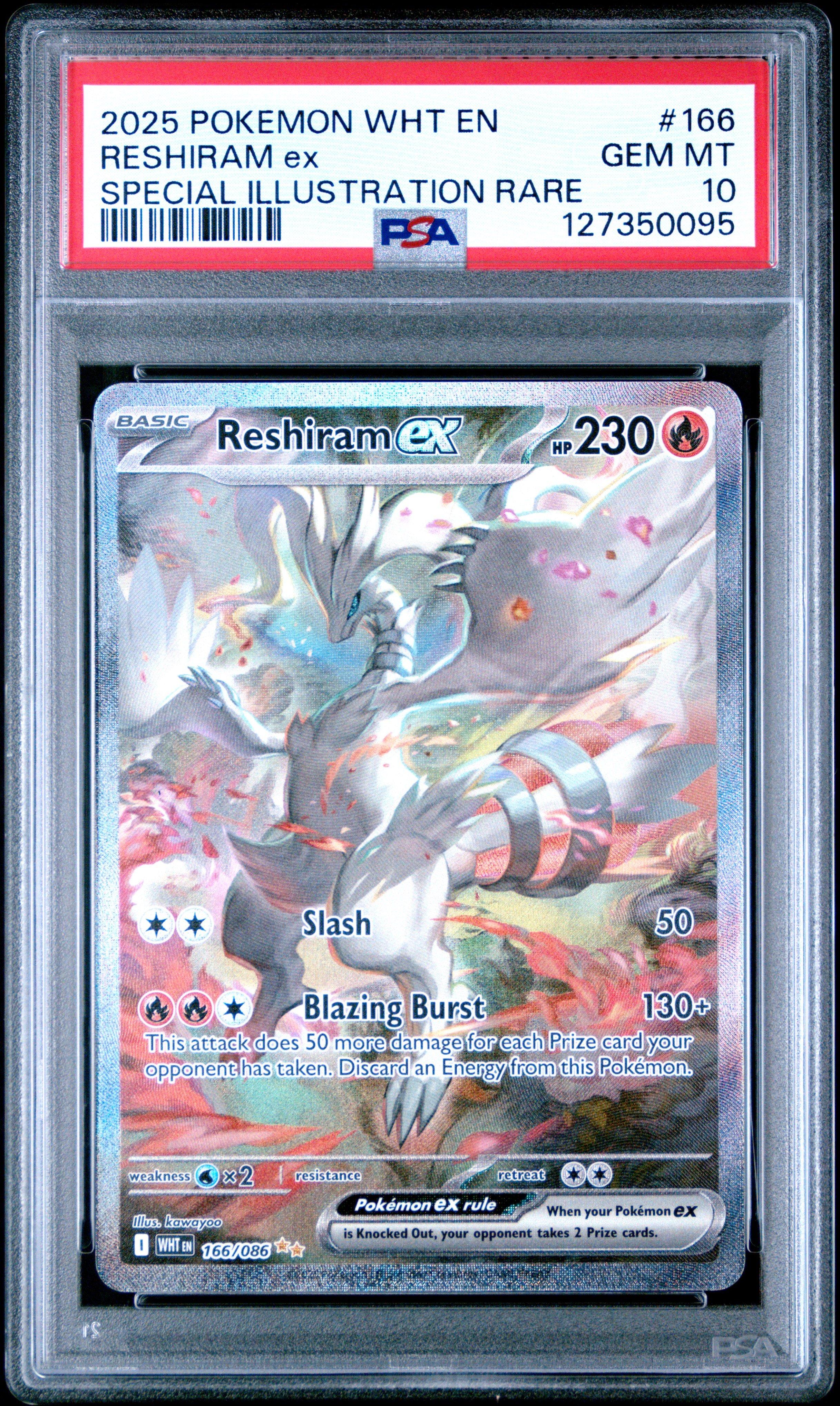 2025 Pokemon Wht En-white Flare 166 Reshiram Ex Special