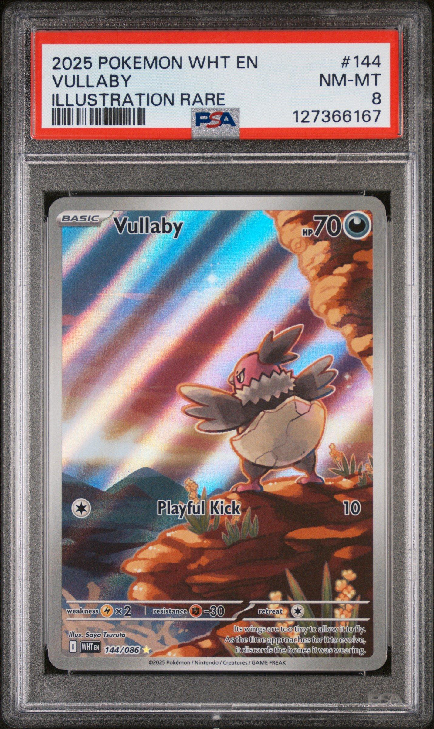 2025 Pokemon Wht En-white Flare 144 Vullaby Illustration Rare PSA
