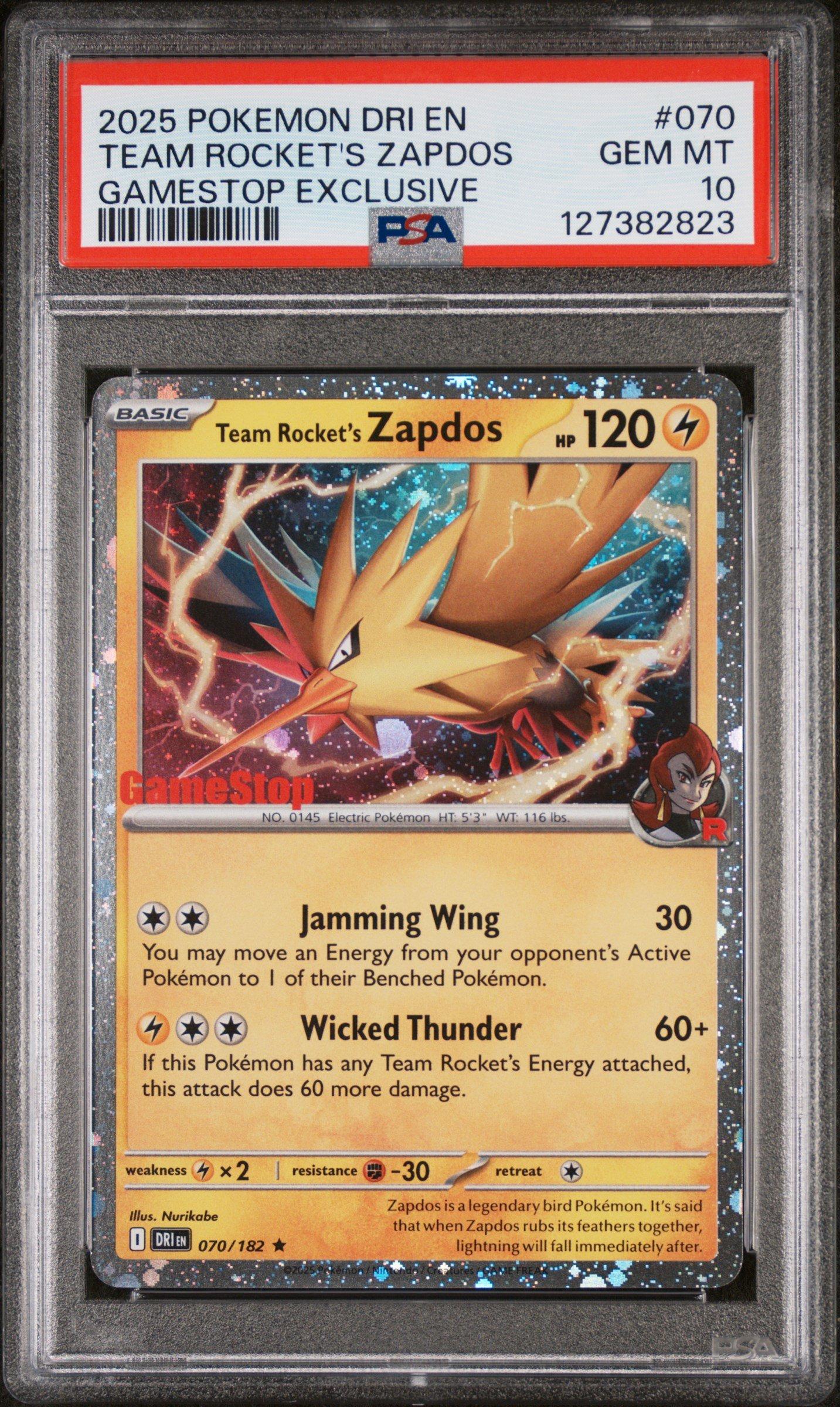 2025 Pokemon Dri En-destined Rivals 070 Team Rocket's Zapdos
