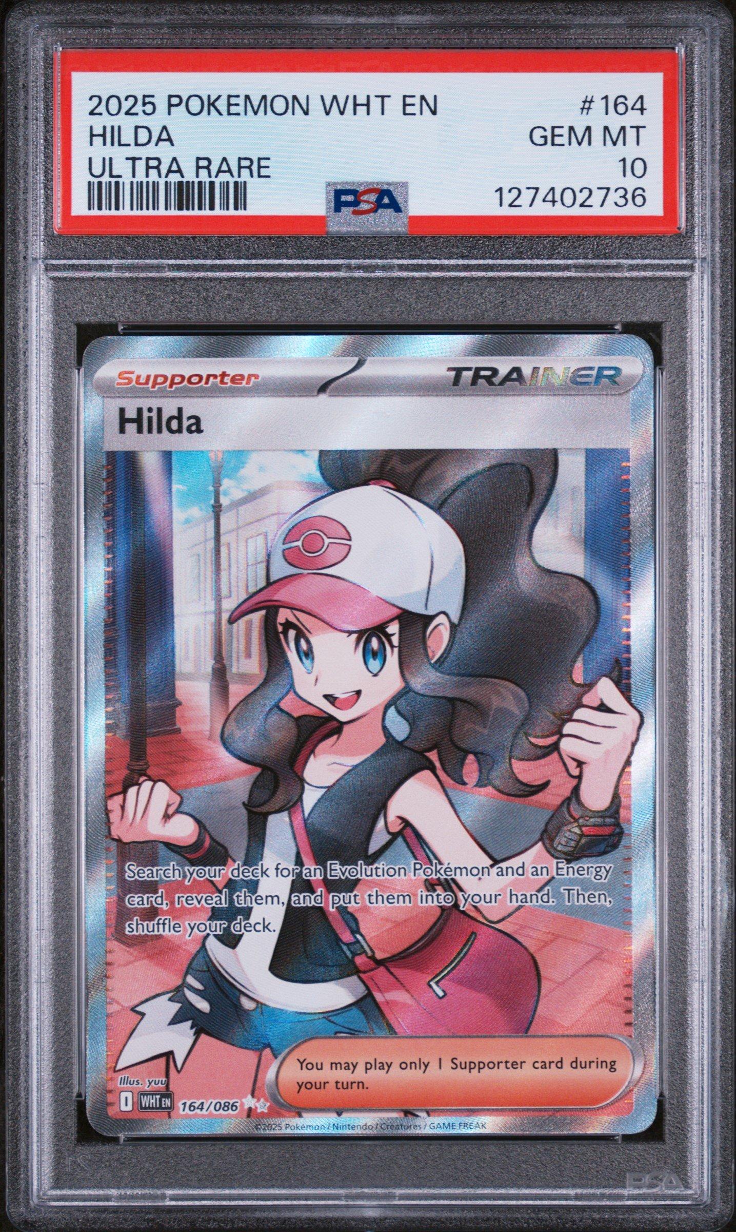 2025 Pokemon Wht En-white Flare 164 Hilda Ultra Rare PSA 10 Graded