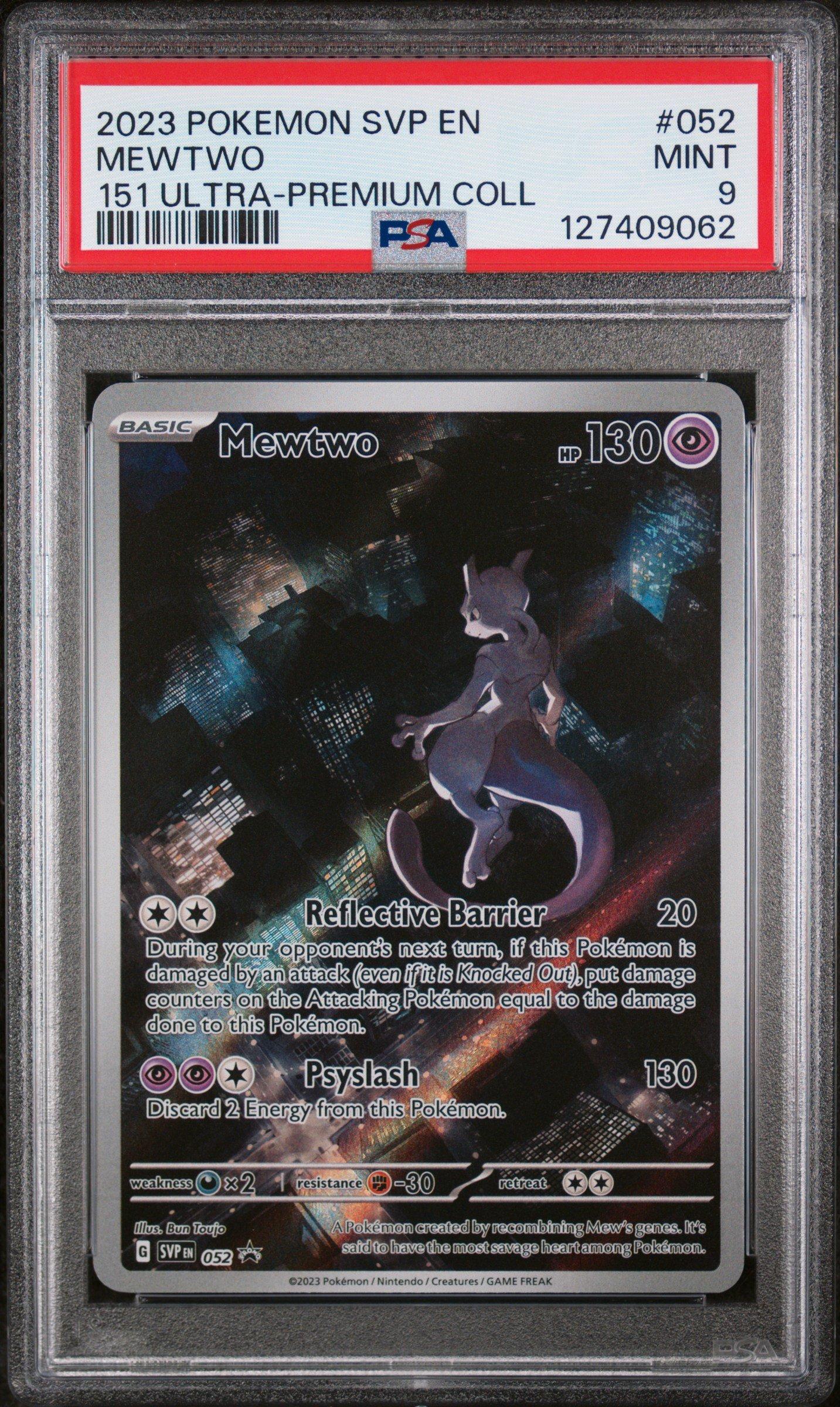 basic pokemon mewtwo promo card & Mew Gx #SM191 2019 Sm Black Star PSA 10 Psychic Psychic Energy Absorption Choose up to 2 Energy cards from your discard pile and attach them to Mewtwo 2023 Pokemon Svp En-sv Black