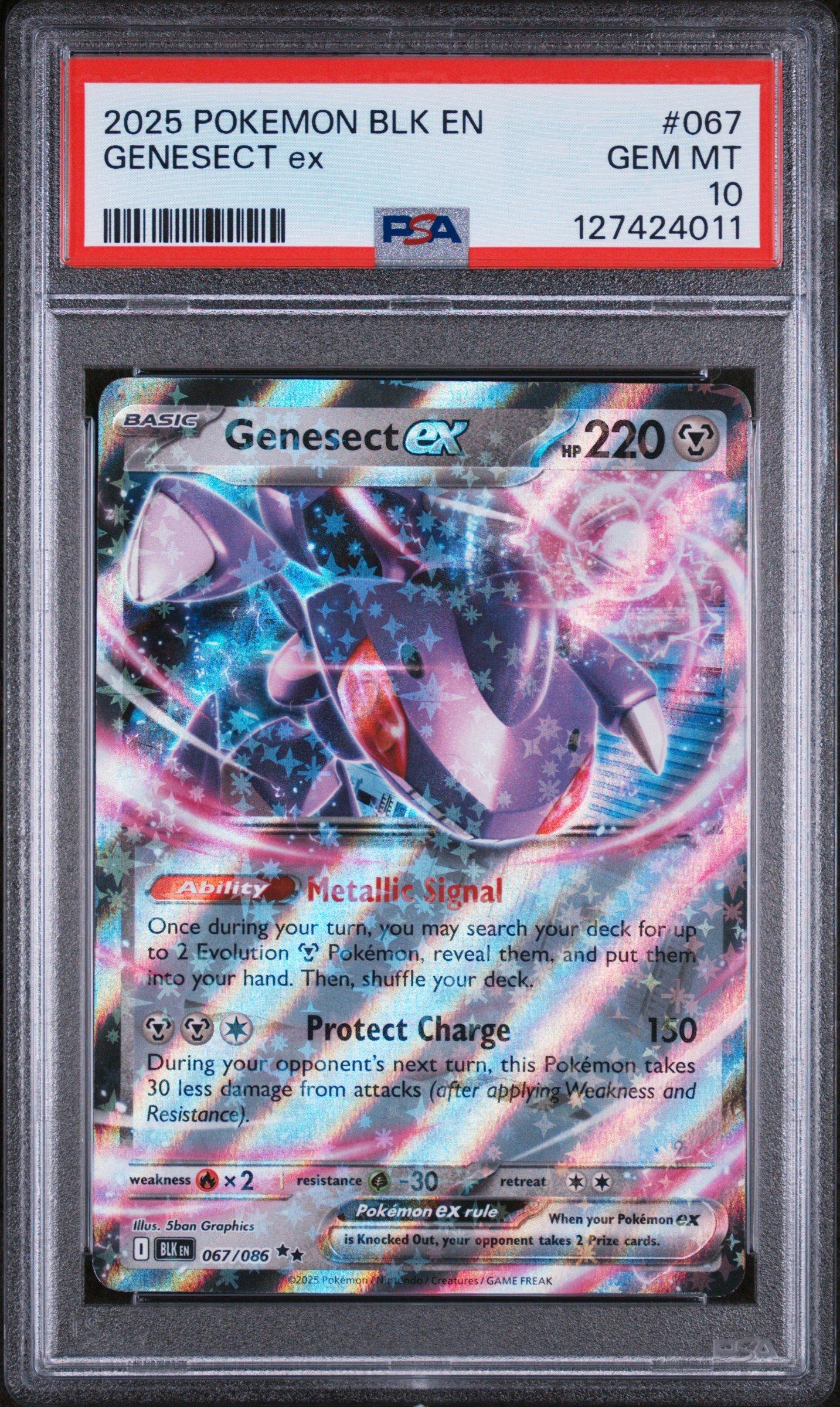 2025 Pokemon Blk En-black Bolt 067 Genesect Ex PSA 10 Graded Card