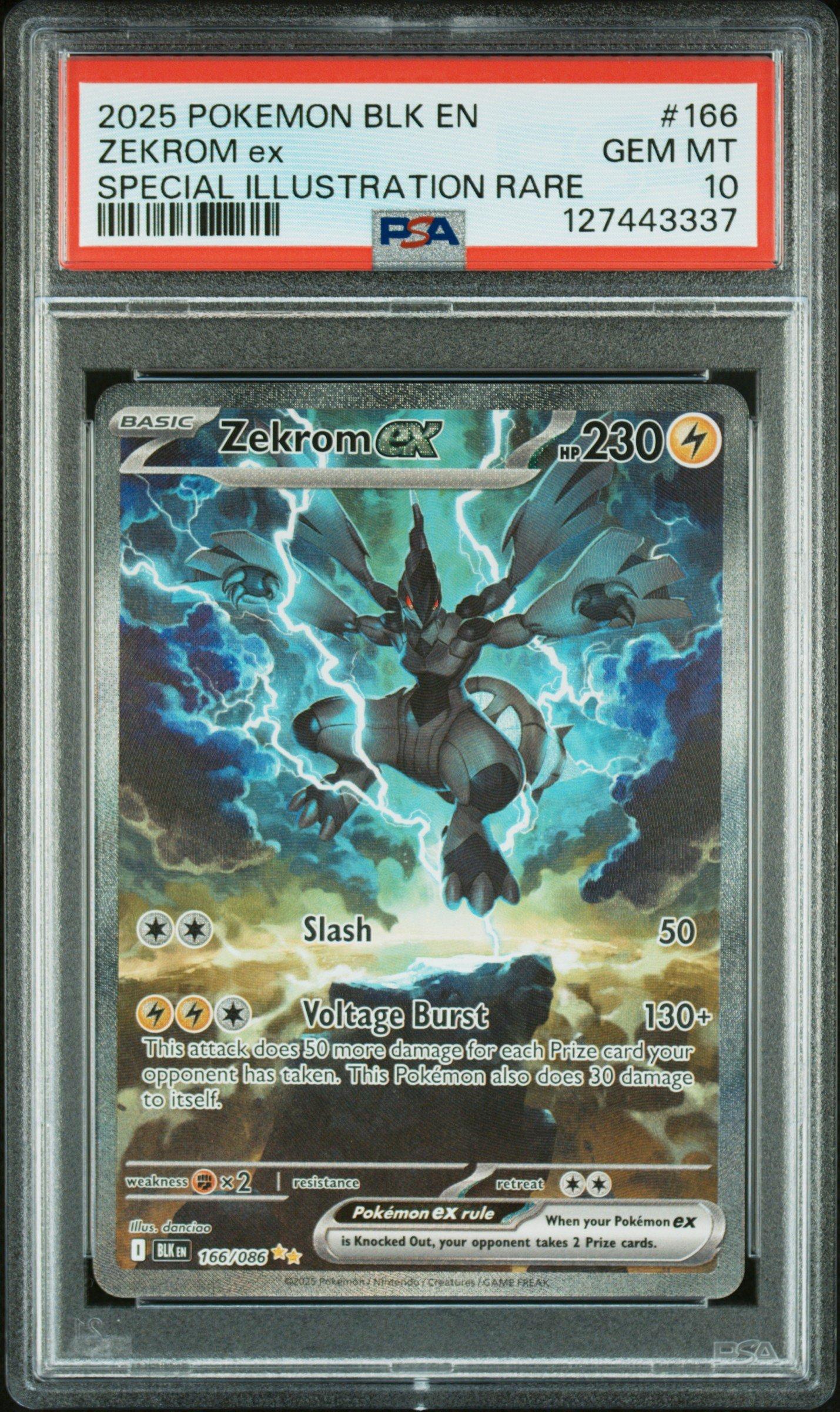 2025 Pokemon Blk En-black Bolt 166 Zekrom Ex Special Illustration