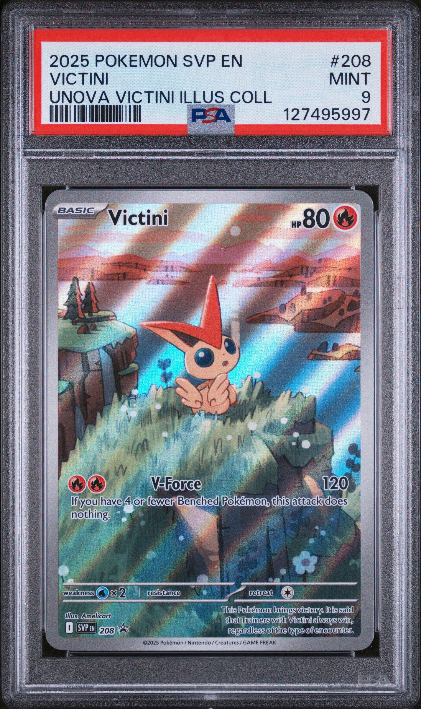 2025 Pokemon Svp En-sv Black Star Promo 208 Victini Unova Victini Illustration Collection PSA