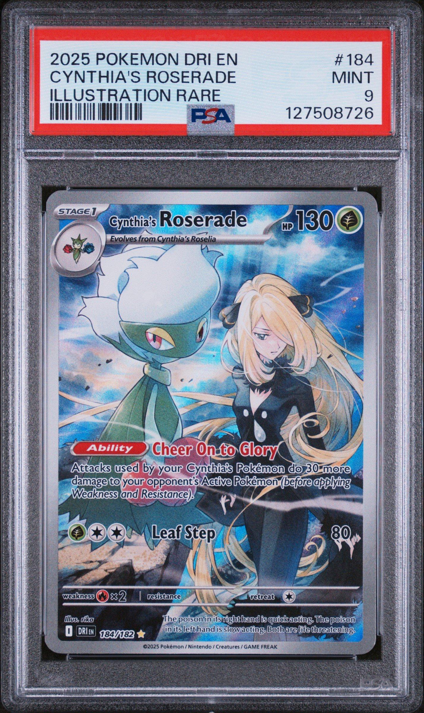 ポケモンカードゲーム Cynthia's Roserade ART RARE 2025 2025 Pokemon Dri En-destined Rivals 184 Cynthia's Roserade