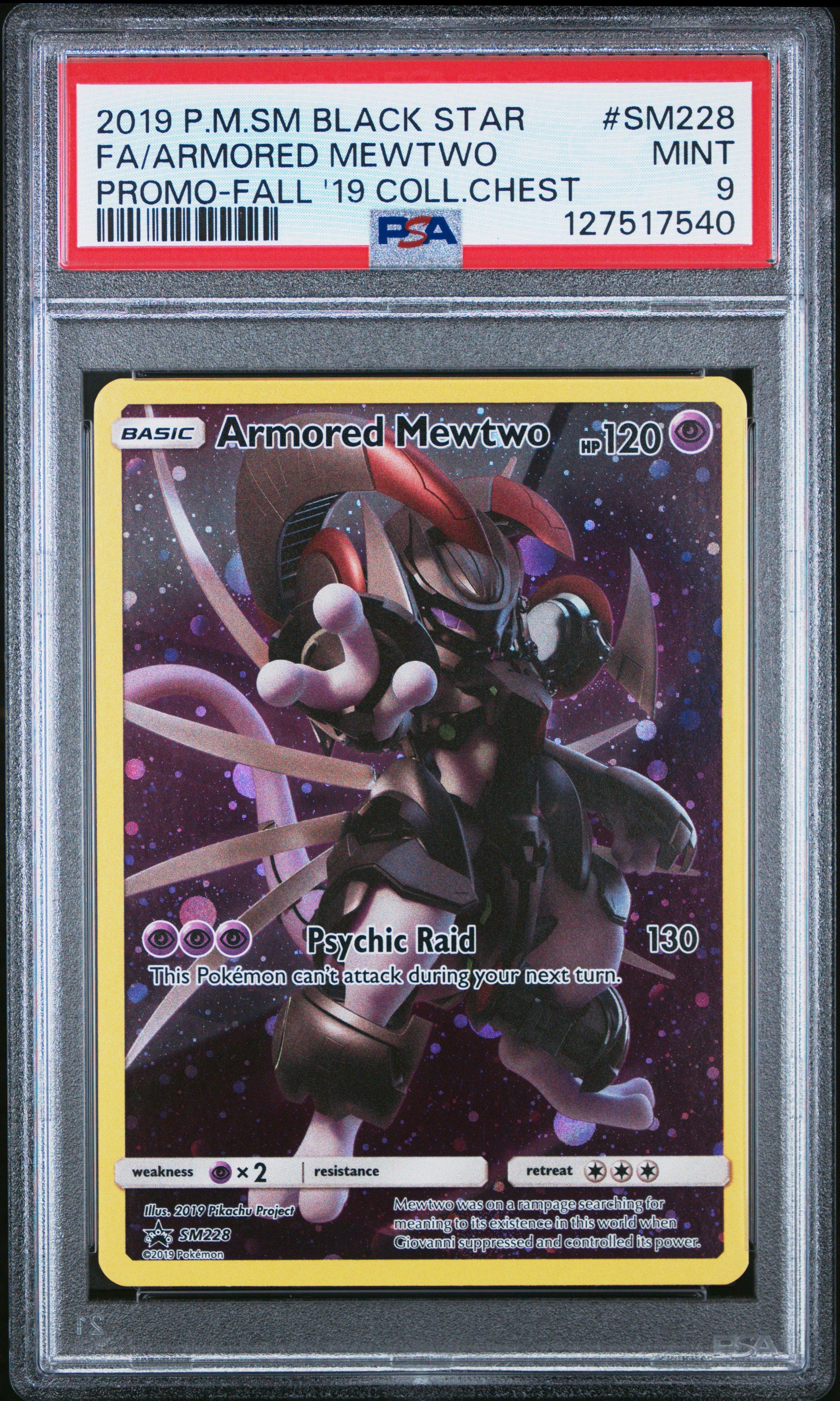 2019 Pokemon Sm Black Star Promo Sm228 Full Art/armored Mewtwo