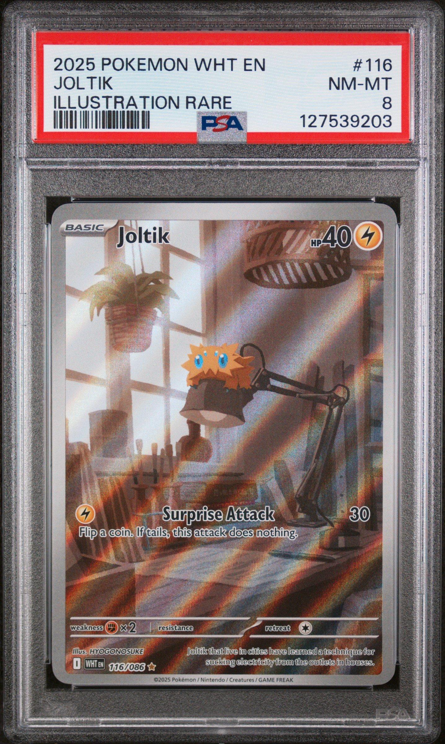 2025 Pokemon Wht En-white Flare 116 Joltik Illustration Rare PSA