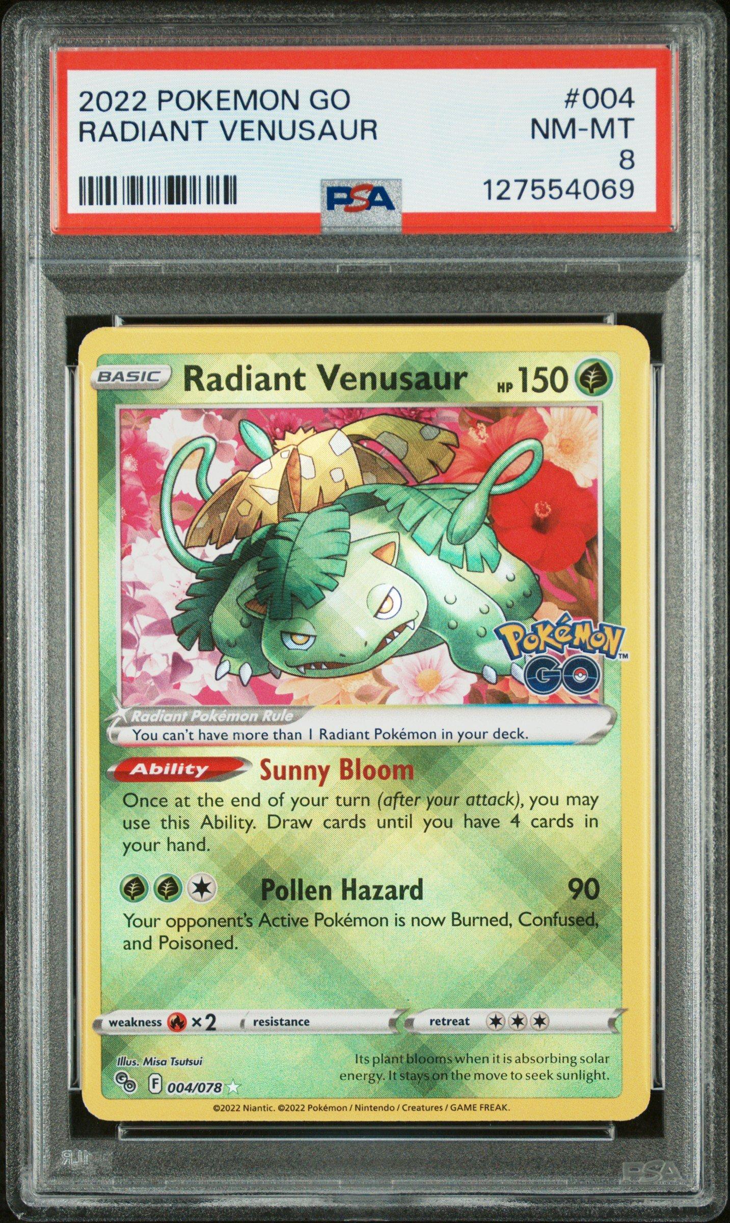 2022 Pokemon Go 004 Radiant Venusaur PSA 8 Graded Card | GameStop