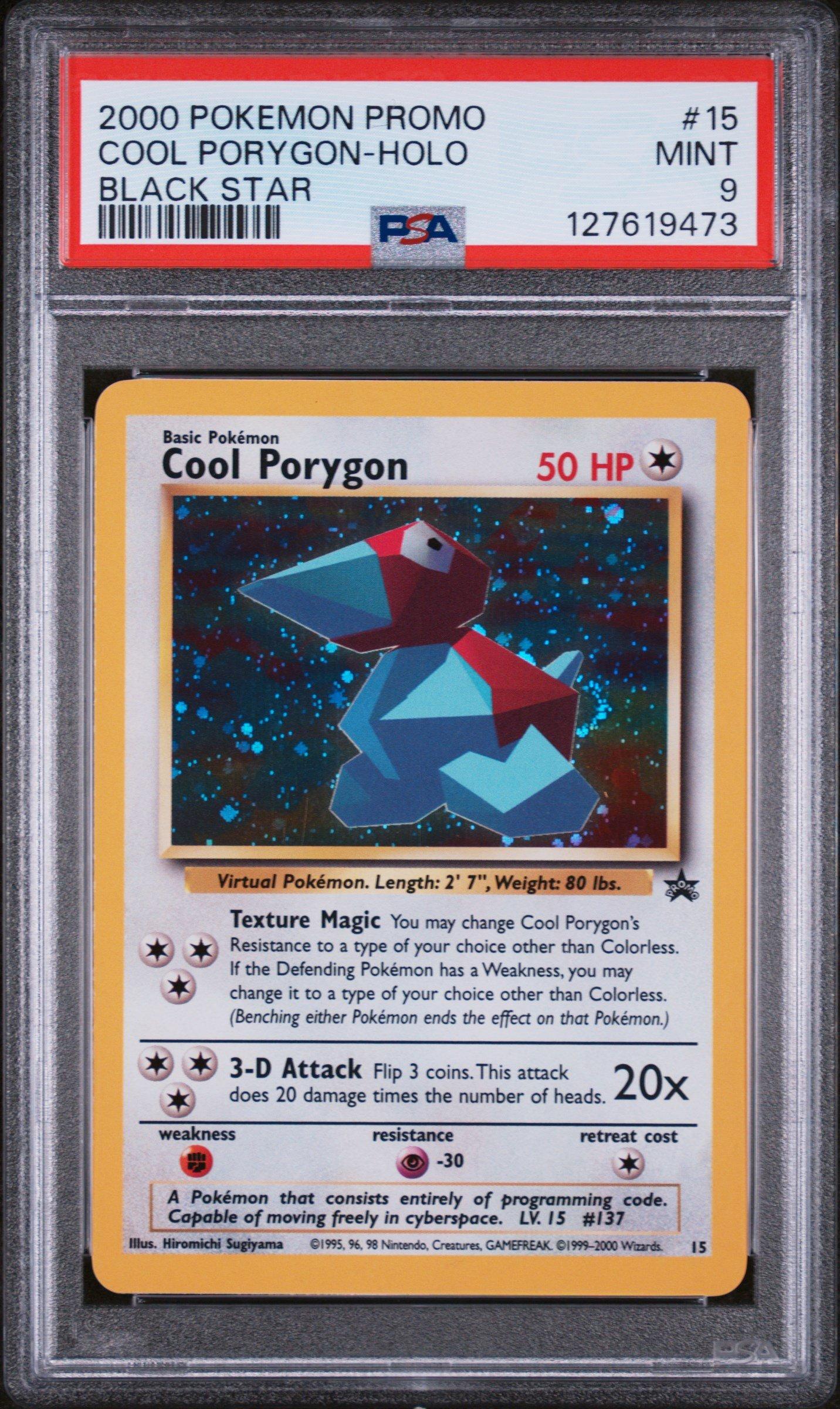 2000 Pokemon Promo Black Star 15 Cool Porygon-holo PSA 9 Graded