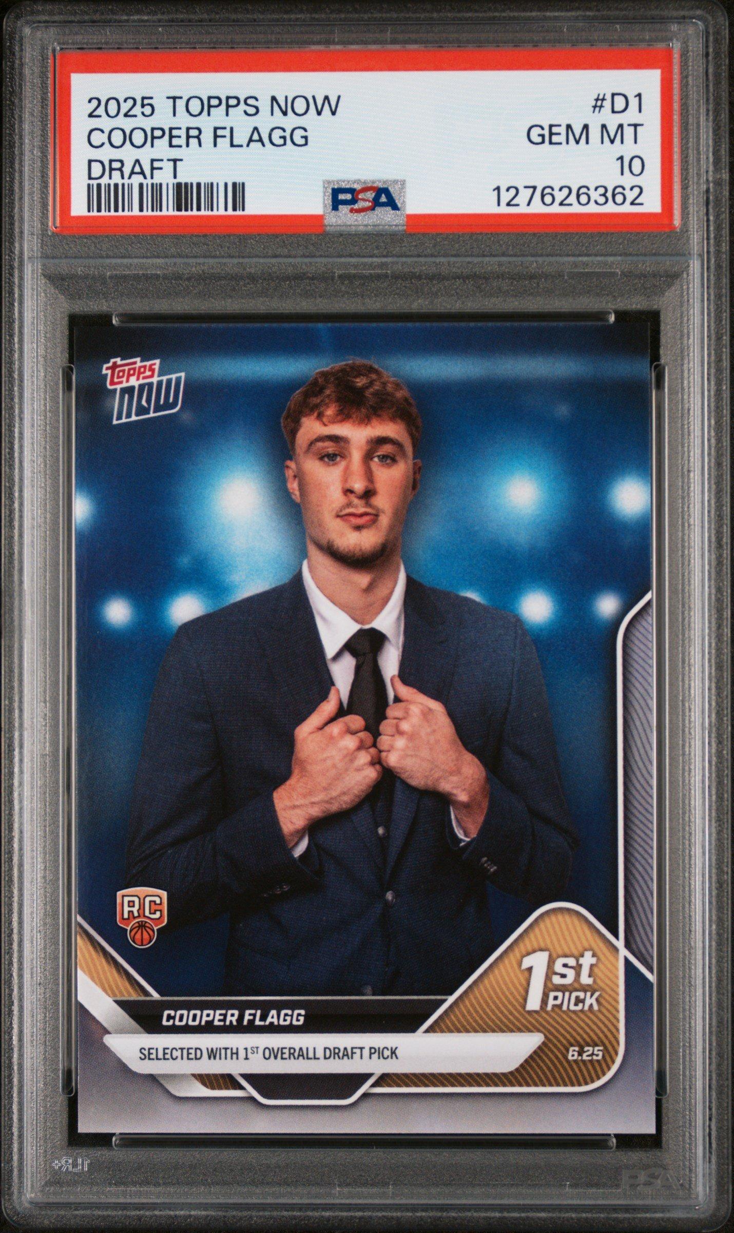2025 Topps Now Draft D1 Cooper Flagg PSA 10 Graded Card | GameStop