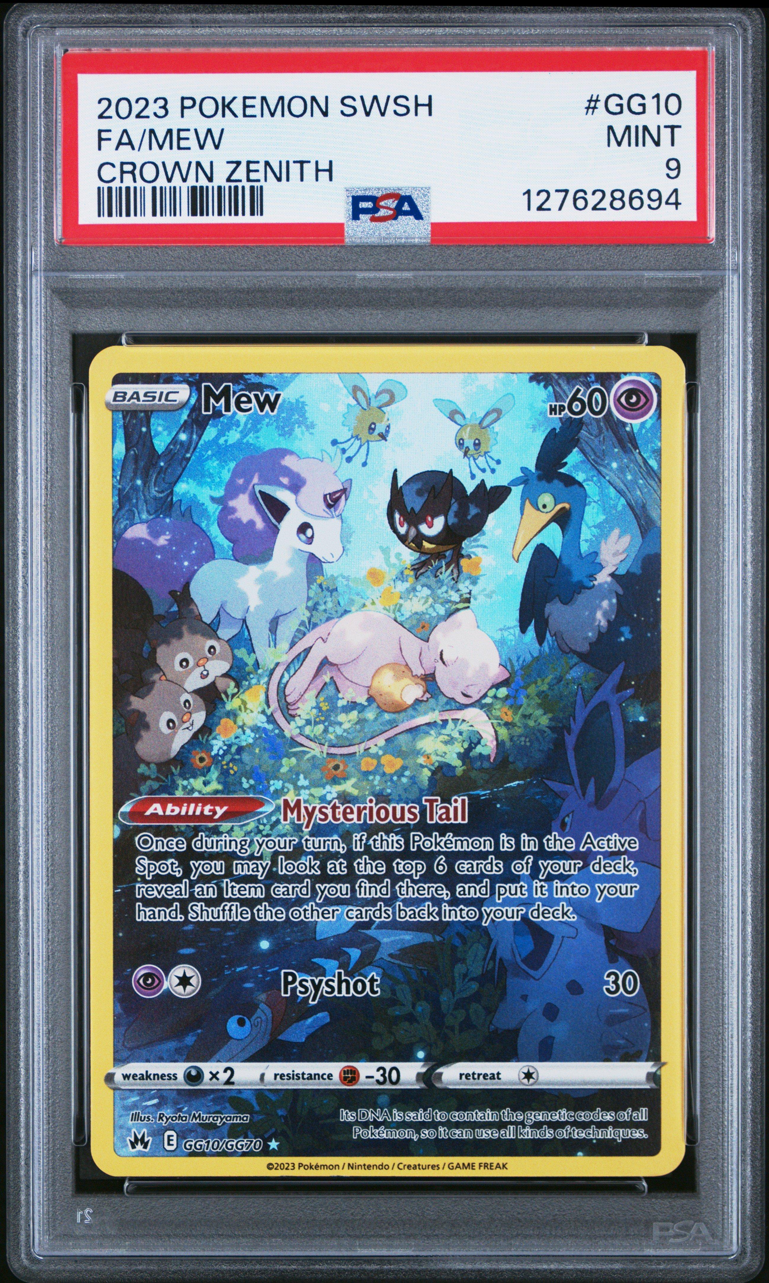 2023 Pokemon Sword And Shield Crown Zenith Gg10 Full Art/mew PSA 9