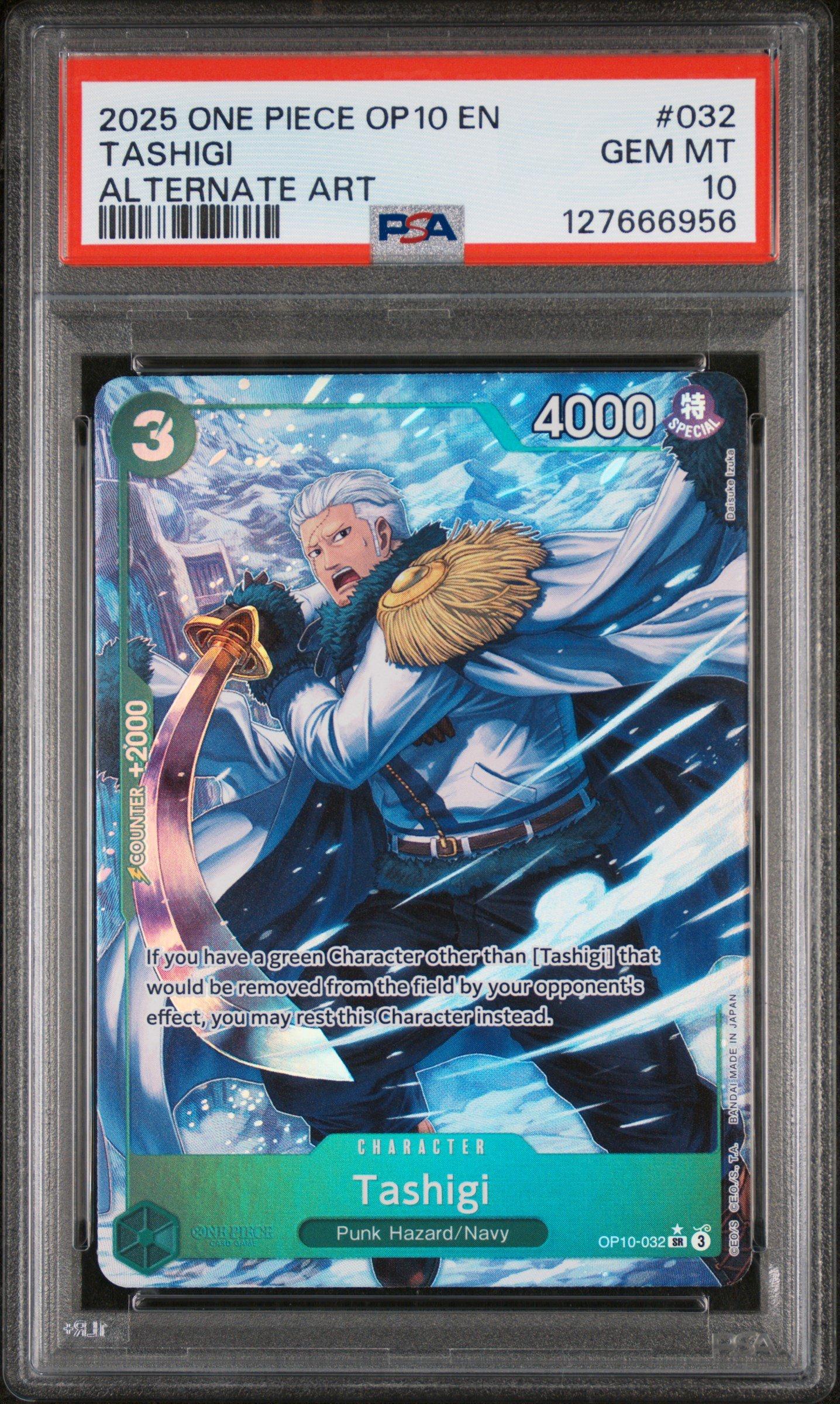 2025 One Piece Op10-royal Blood 032 Tashigi Alternate Art PSA 10