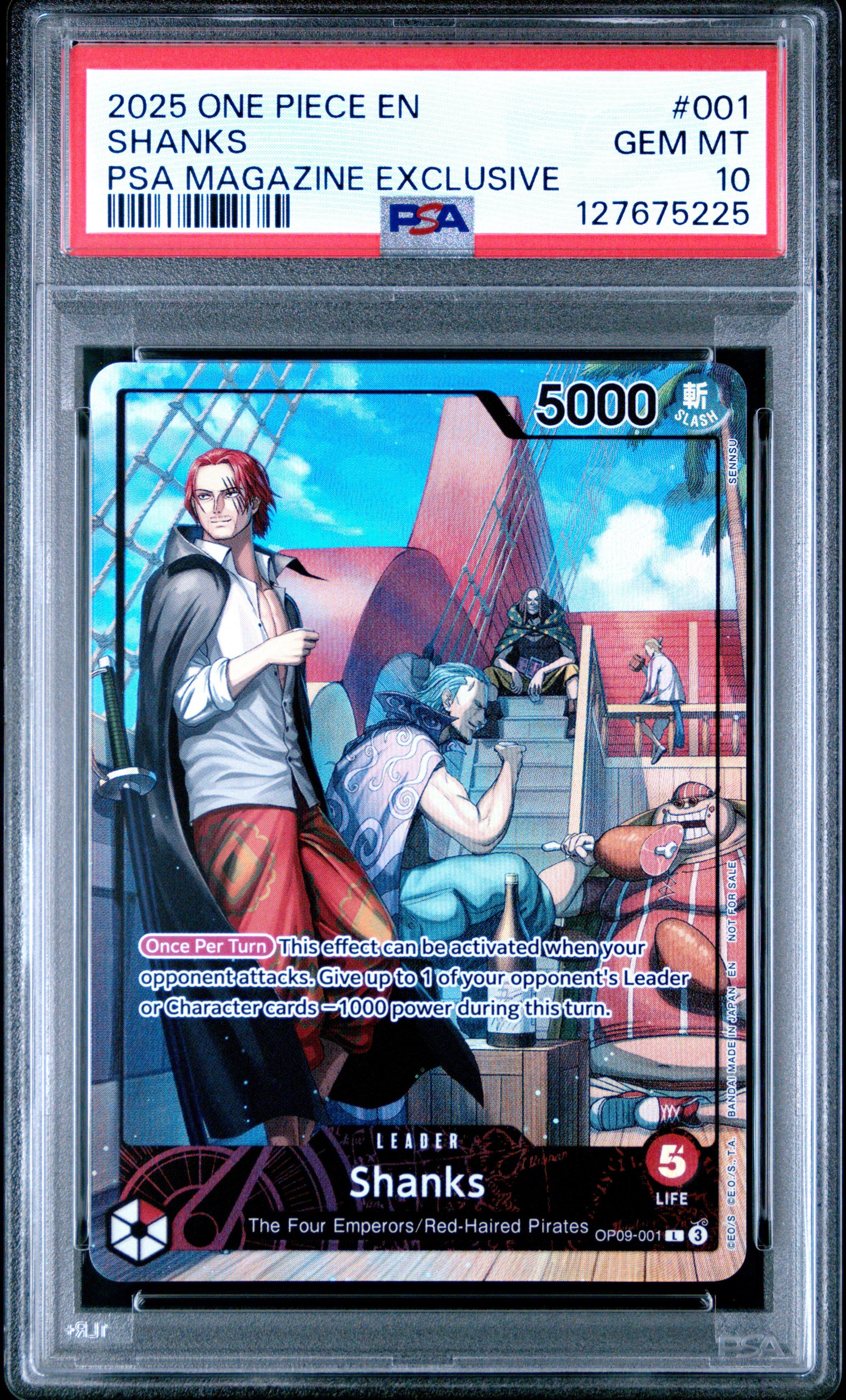 2025 One Piece Promos 001 Shanks Psa Magazine Exclusive PSA 10