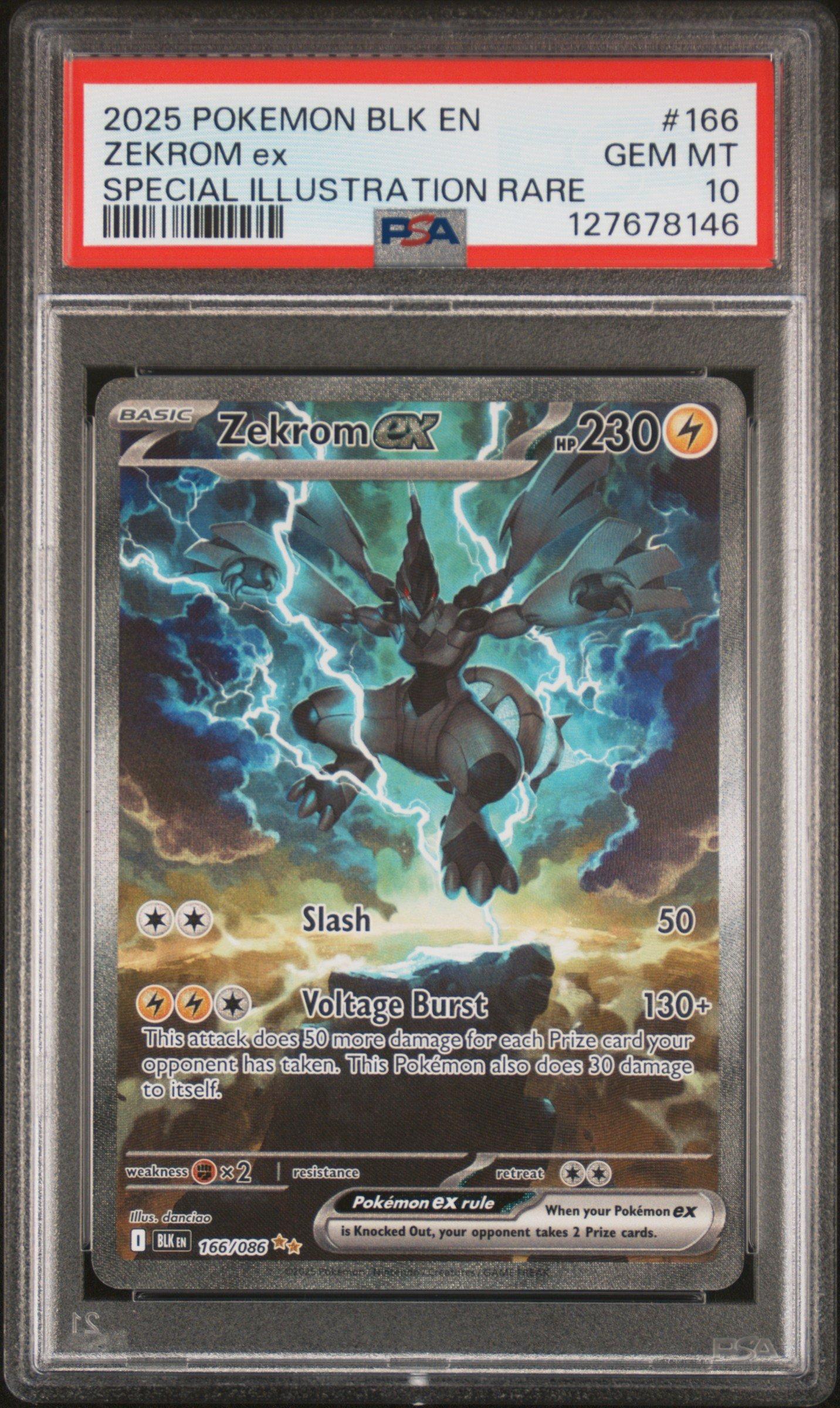 2025 Pokemon Blk En-black Bolt 166 Zekrom Ex Special Illustration