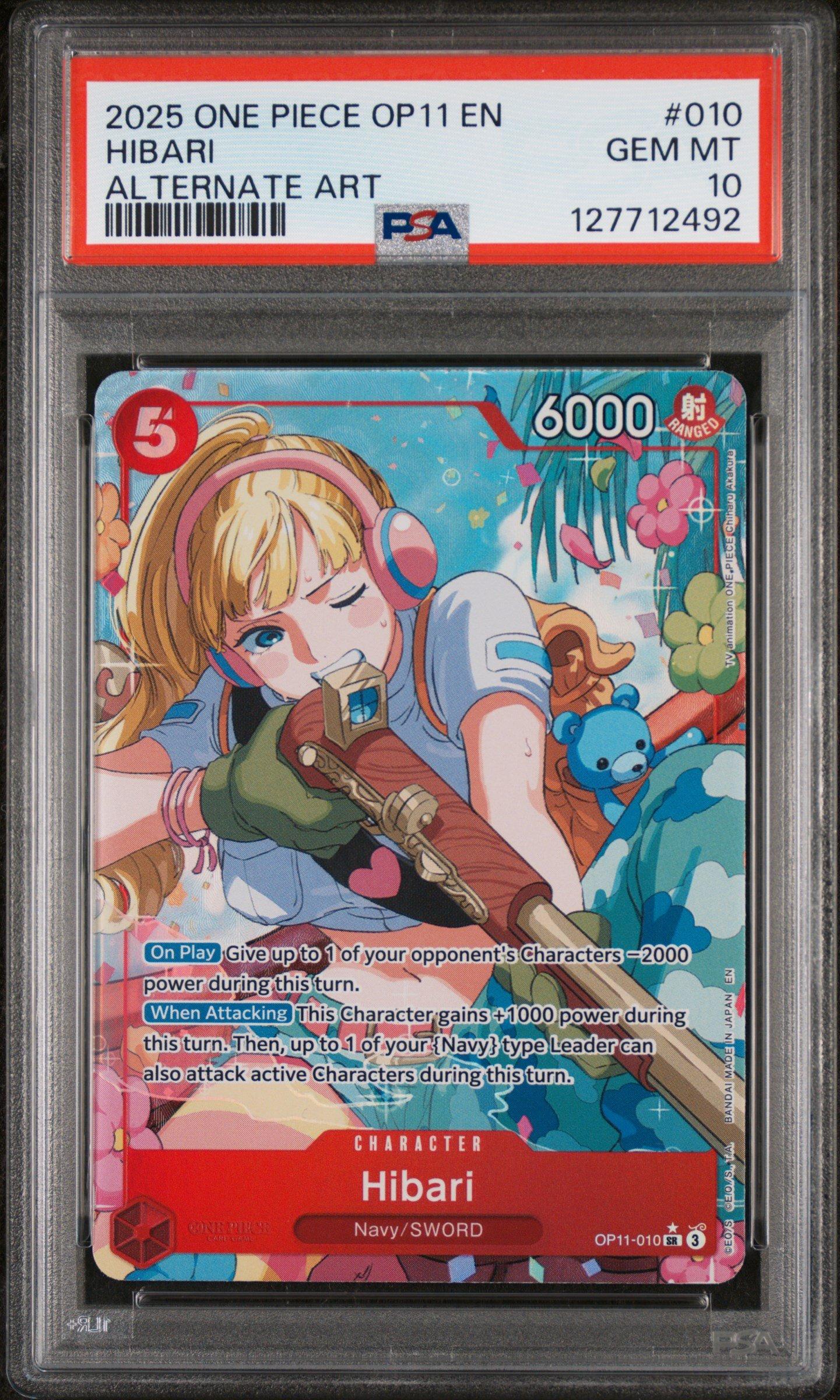 【PSA10】Reバース NBP イプシロン 2025 One Piece Op11-a Fist Of Divine Speed 010 Hibari Alternate